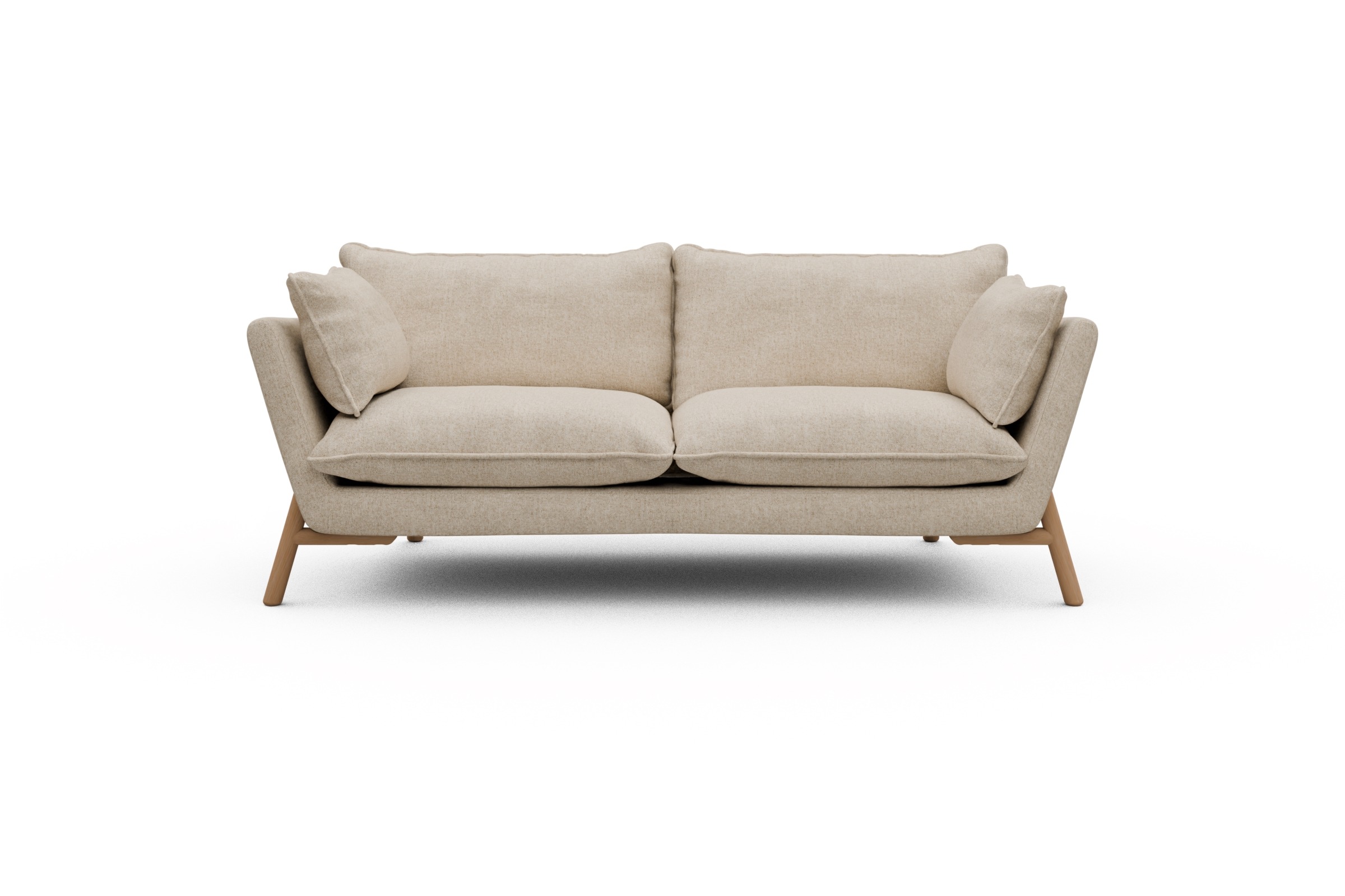 Skandi Home Sofa Emil PREMIUM 2-Sitzer Beinfarbe Eiche Natur Casone-Natural-Beige moebelfaktor