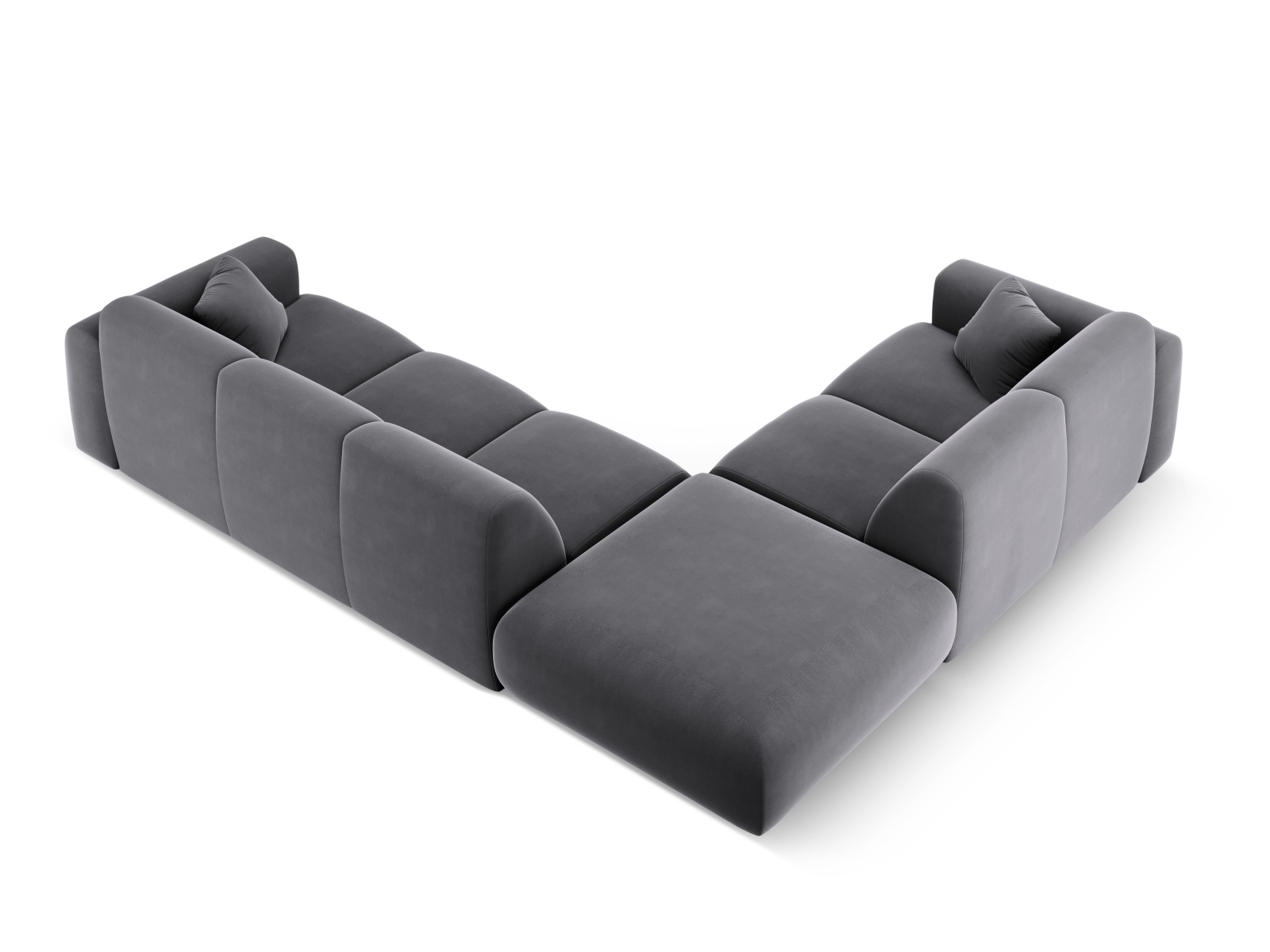 Cosmopolitan Design Ecksofa Nolio 4-Sitzer offen Samt Casino Dunkelgrau Links