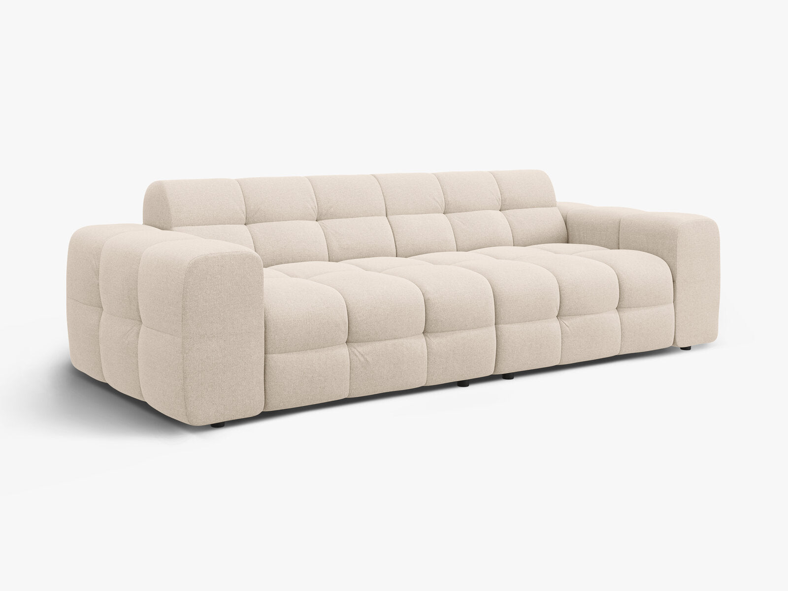 Micadoni Sofa Kendal 4-Sitzer Strukturierter Stoff Beige
