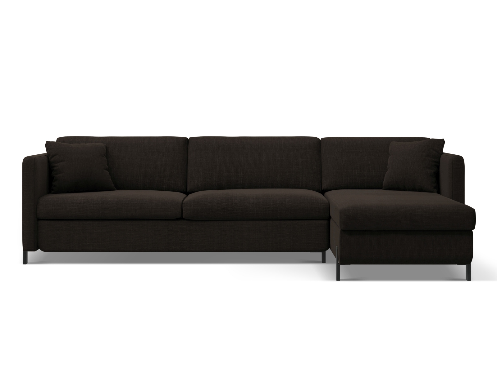 Micadoni Schlaf-Ecksofa Gloria 4-Sitzer Rechts Strukturierter Stoff Dunkelgrau 205x140