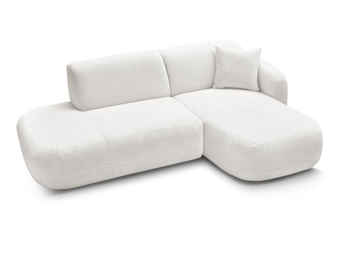 Bobochic Anda Ecksofa 241 × 163 cm Chenille Weiß Ecke rechts