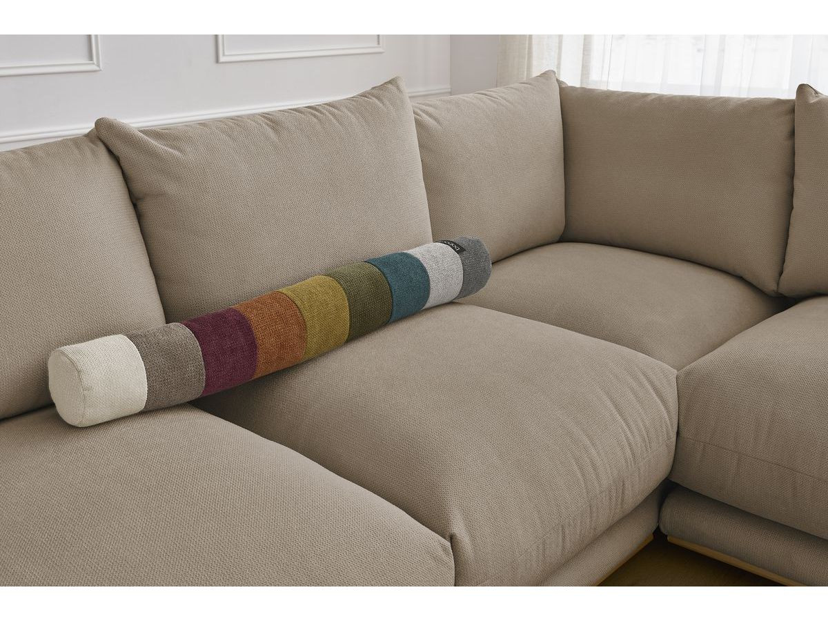 Bobochic Ernest Ecksofa mit Pouf Stoff Taupe
