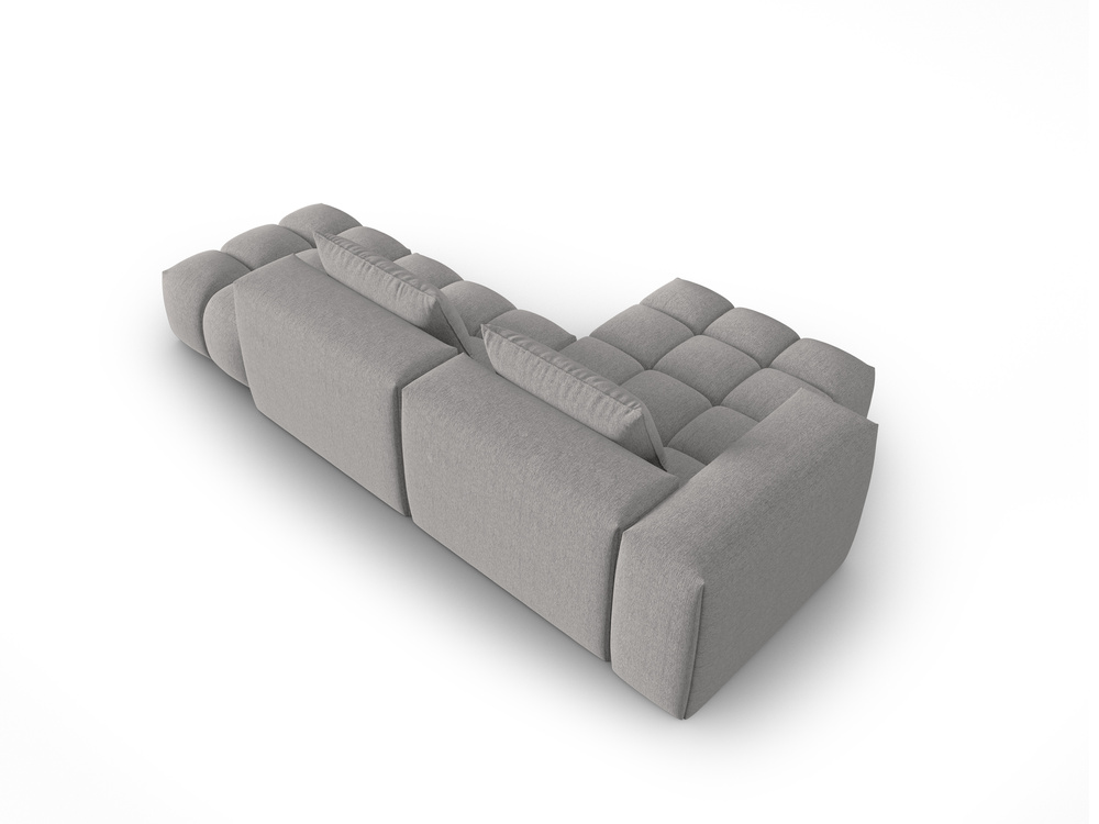 Cosmopolitan Design Ecksofa Verona 4-Sitzer offen Strukturierter Stoff Sorella Warmes Grau Links
