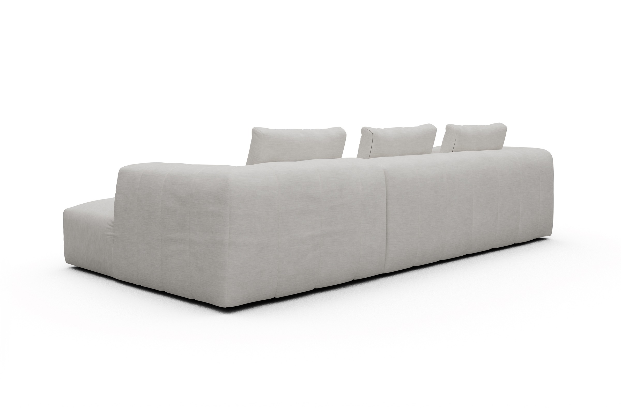 Ecksofa Hugo 2,5-Sitzer Armlehne links mit Chaiselongue Vivus-Dusty-Off-White