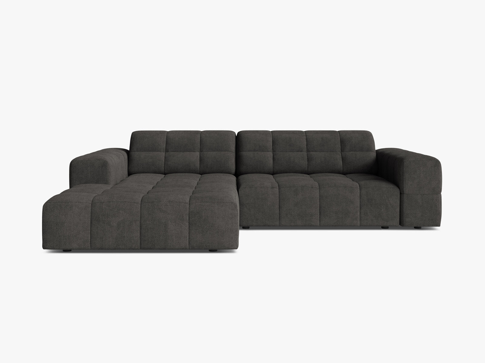 Micadoni Jennifer Ecksofa 4-Sitzer Links Chenille Eden Dunkelgrau