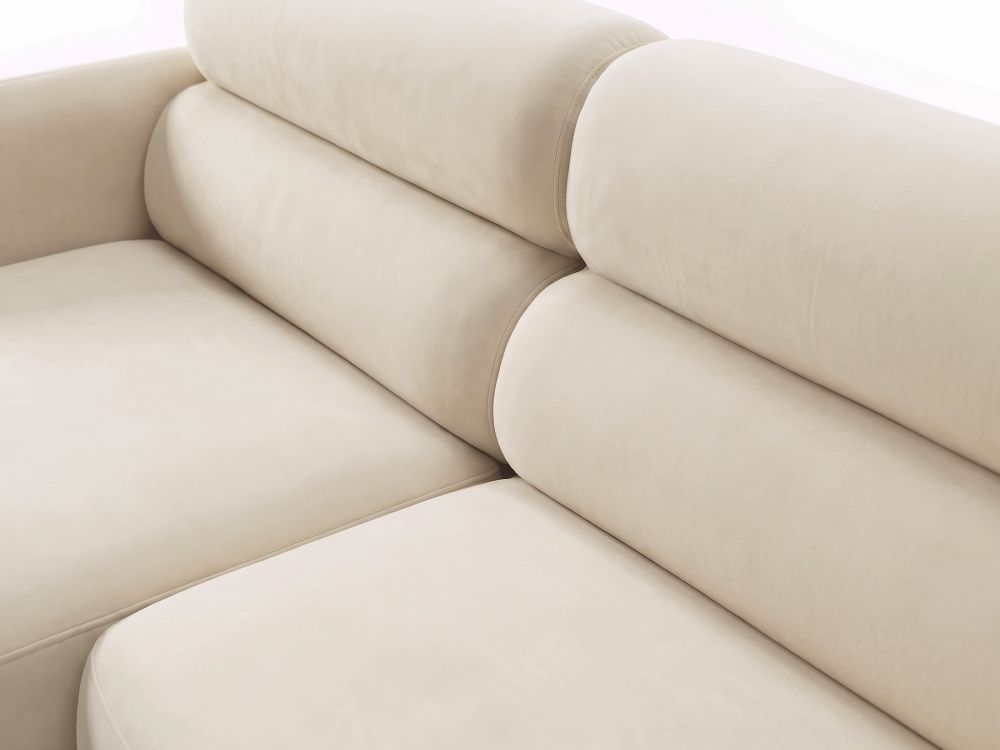 Cosmopolitan Design Ecksofa Malmo 3-Sitzer Samt Bluvel Helles Beige Links
