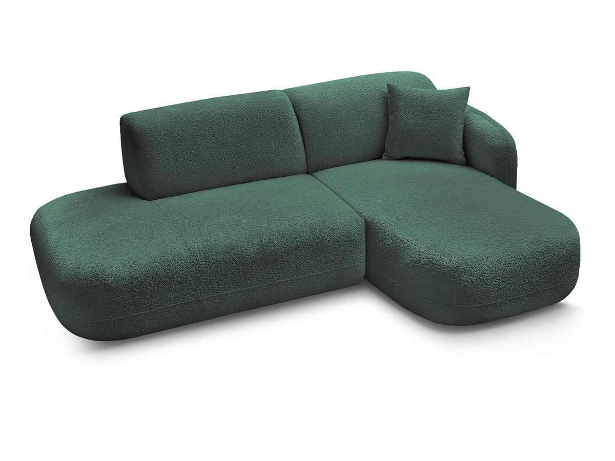 Bobochic Anda Ecksofa 241 × 163 cm Chenille Dunkelgrün Ecke rechts