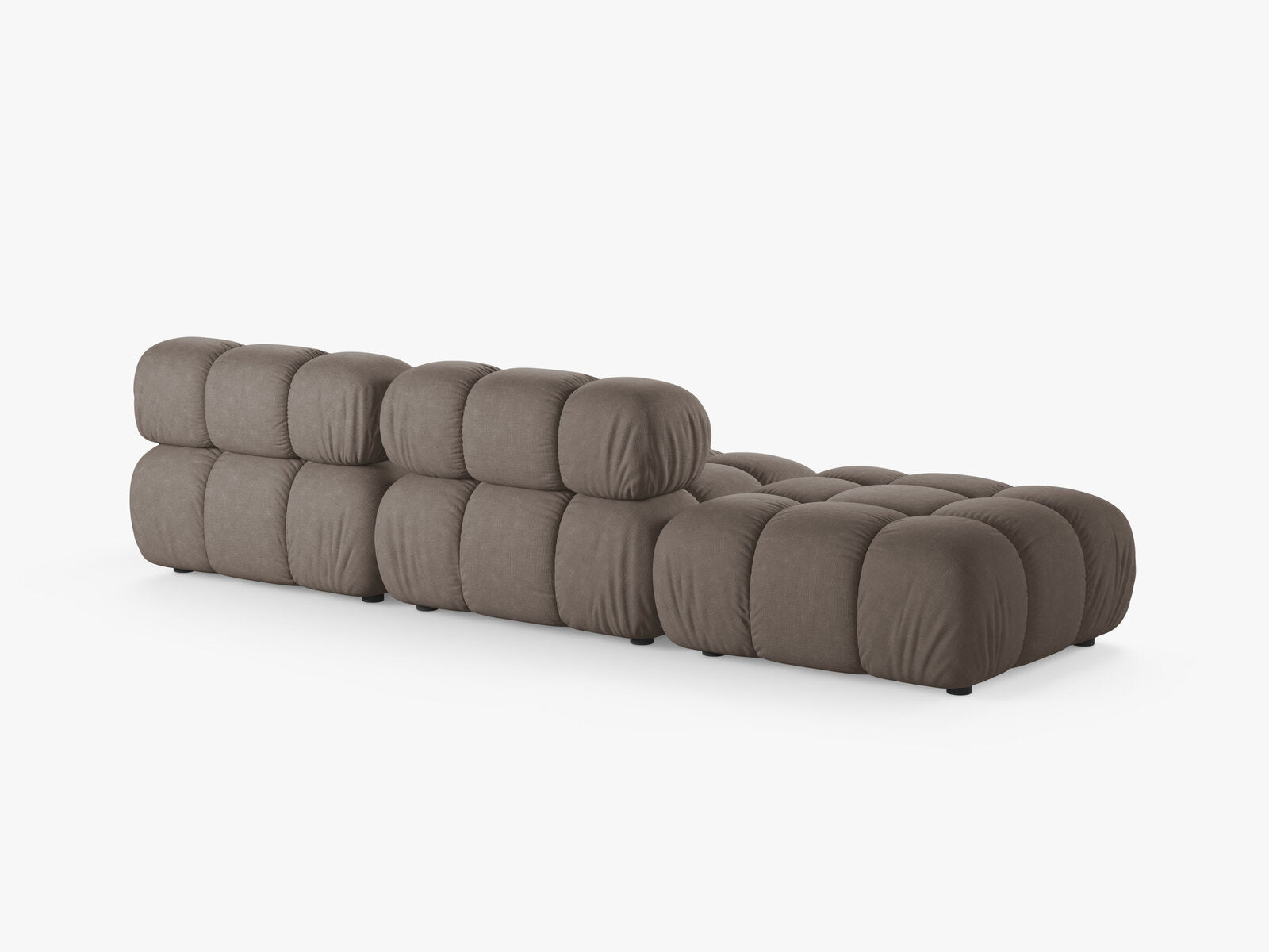 Micadoni Modulares Sofa Bellis 4-Sitzer Links Strukturierter Stoff Liberty Cappuccino