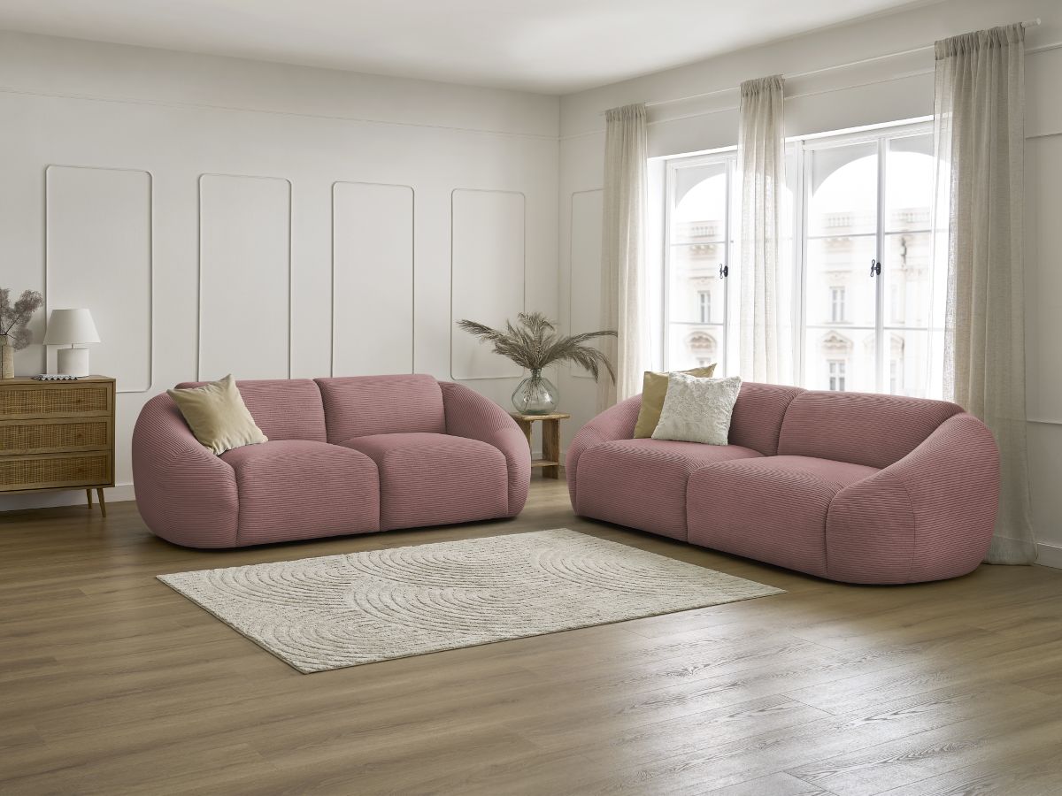 Bobochic Tina Sofa 5-Sitzer Cordsamt Rosa