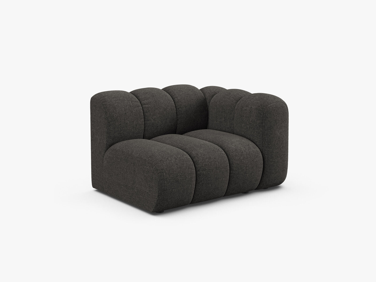 Micadoni Modul Lupine 1-Sitzer Rechts Chenille Eden Dunkelgrau