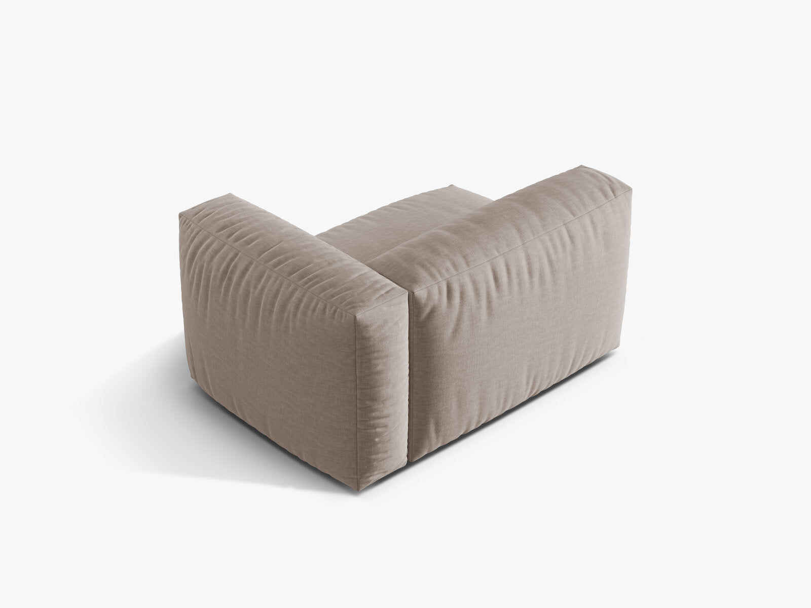 Micadoni Eckmodul Martina 1-Sitzer Rechts Strukturierter Stoff Boston Dunkelbeige