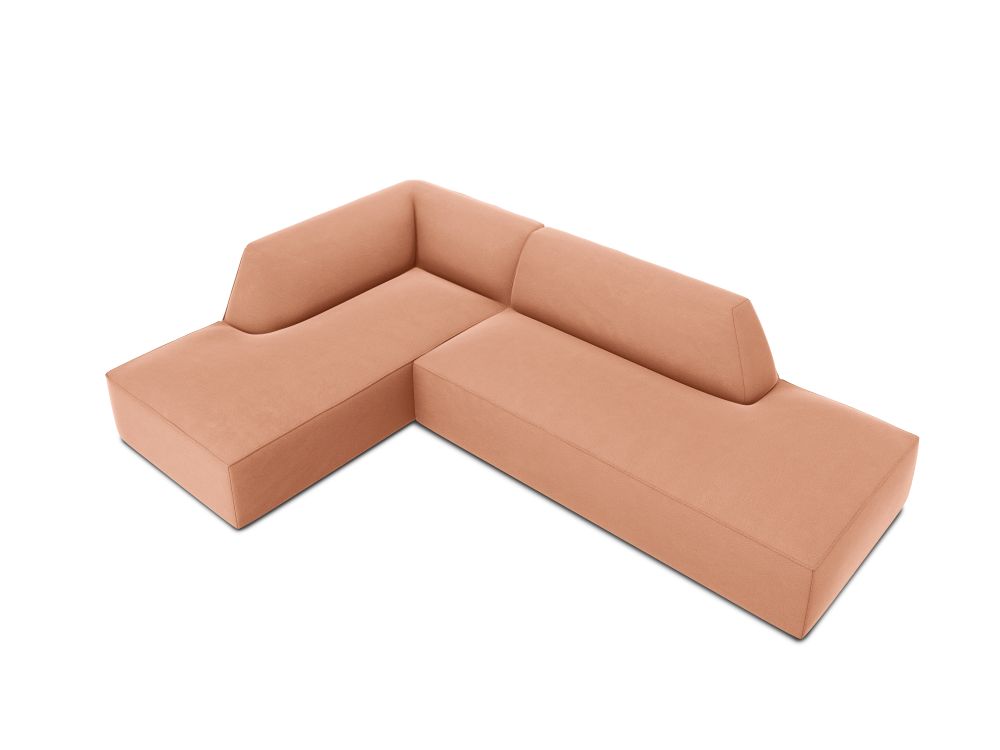Cosmopolitan Design Ecksofa Siena 4-Sitzer offen Samt Salvador Rosa Links