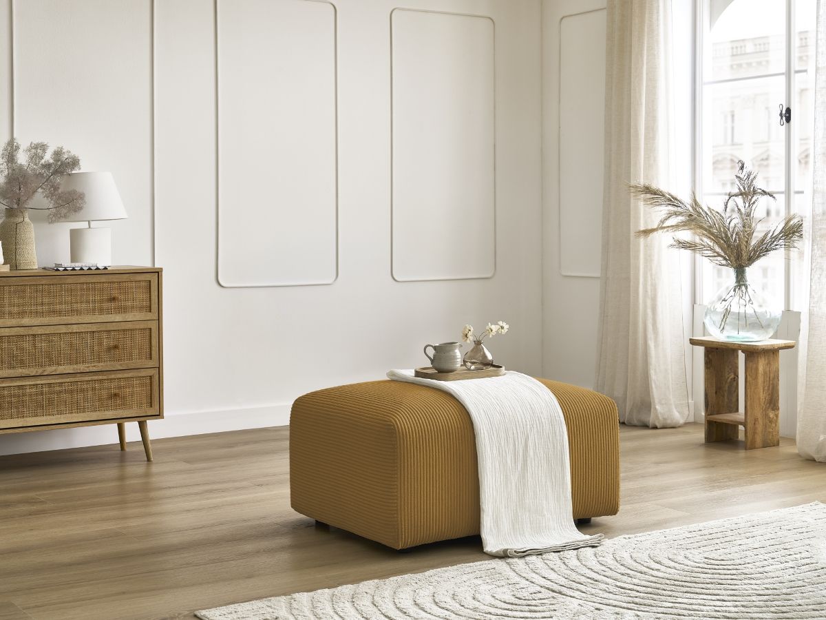 Bobochic Tina Pouf Cordsamt Gelb