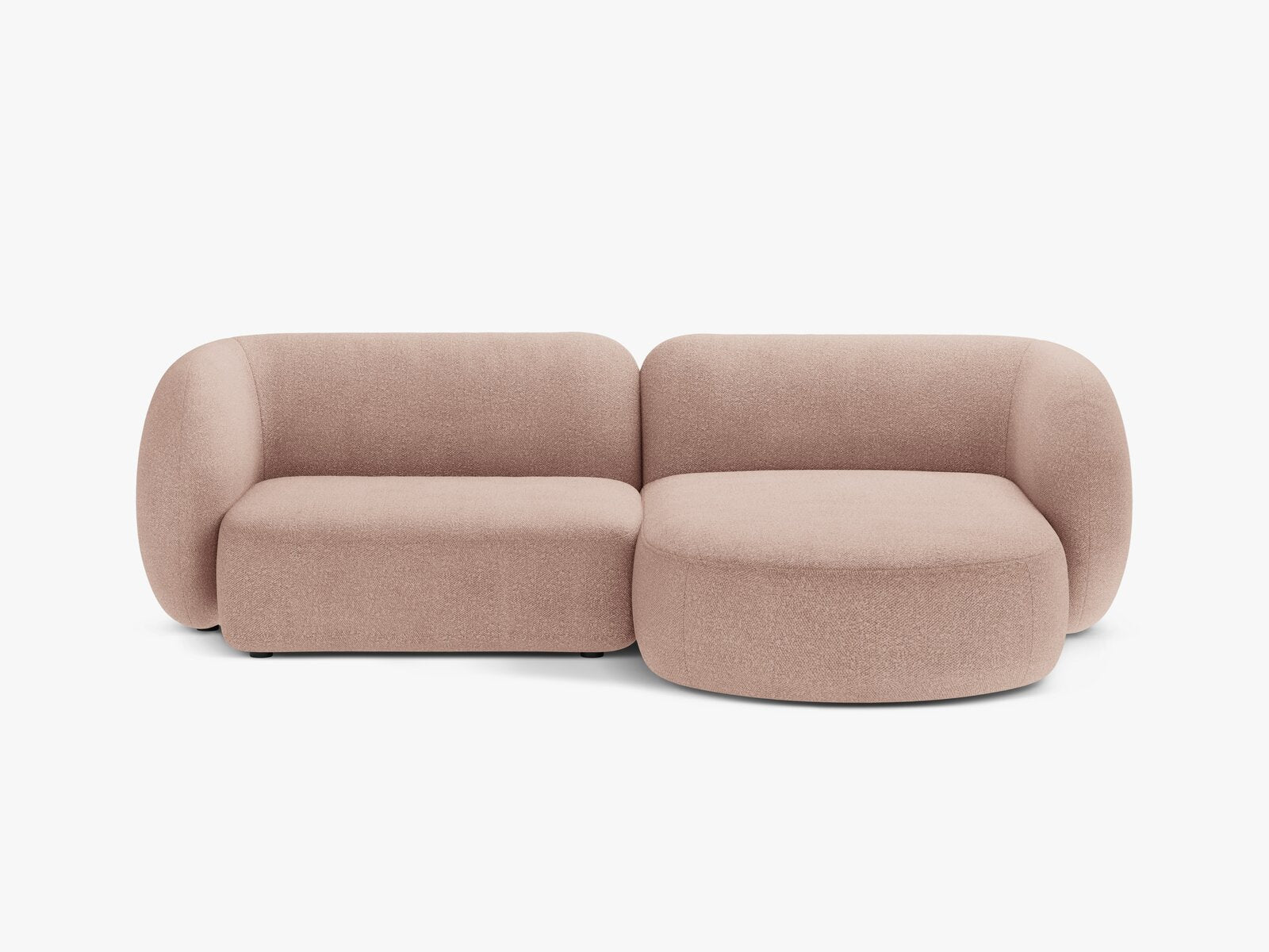 Micadoni Ecksofa Kate 2-Sitzer Rechts Boucle Puderrosa