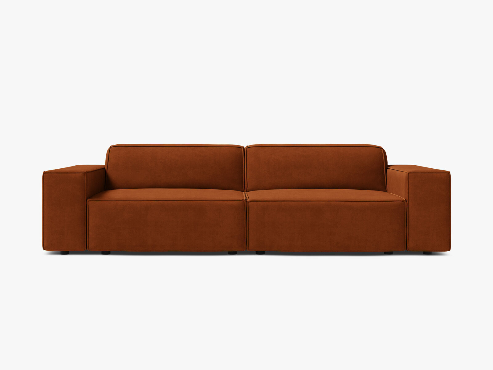 Micadoni 3-Sitzer Sofa Jodie Samt Bluvel Terrakotta