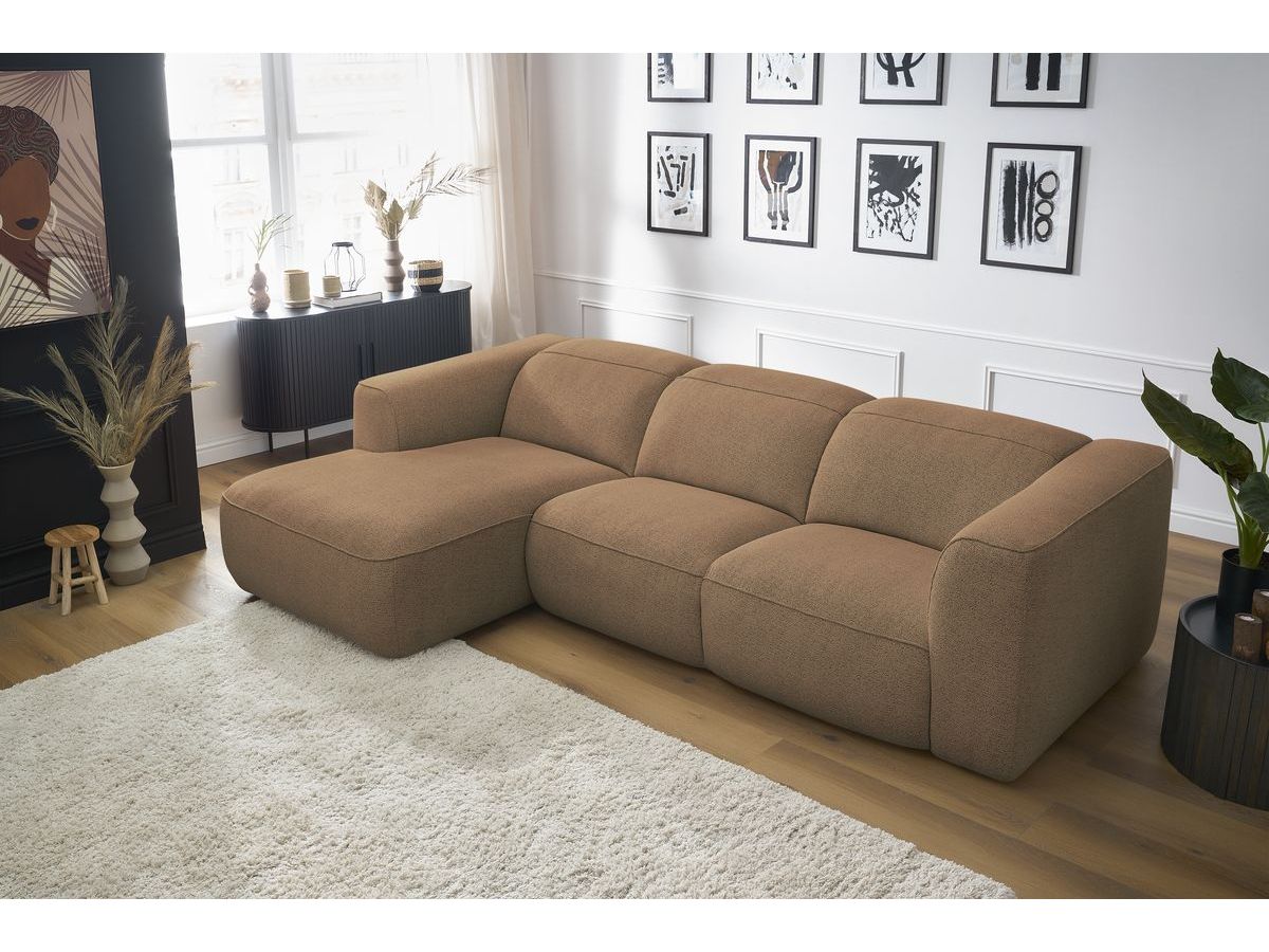 Bobochic William Ecksofa Melange-Stoff Orange Ecke links