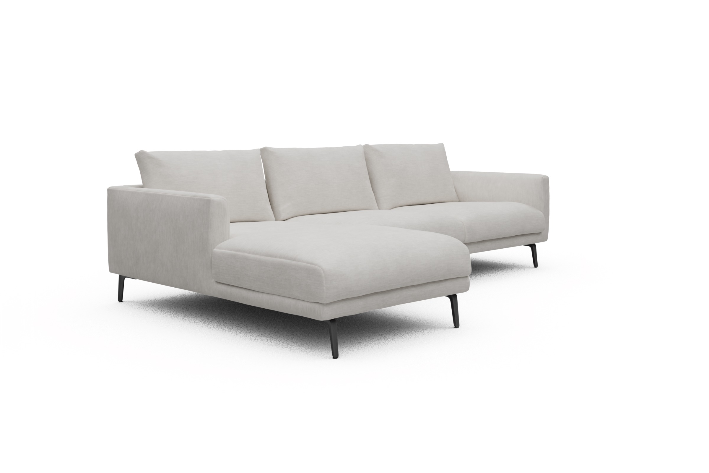 Ecksofa Karl Chaiselongue links mit 2,5-Sitzer Vivus-Dusty-Off-White