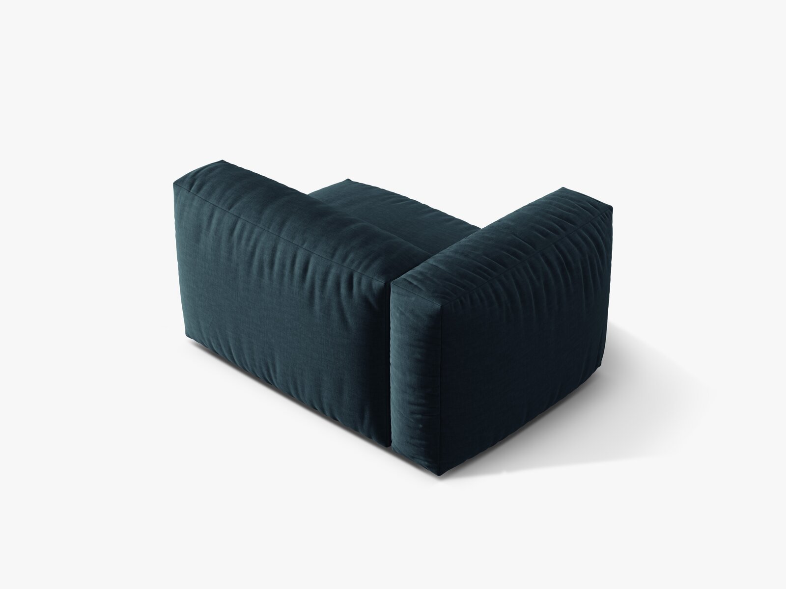 Micadoni Eckmodul Martina 1-Sitzer Links Strukturierter Stoff Boston Jeansblau