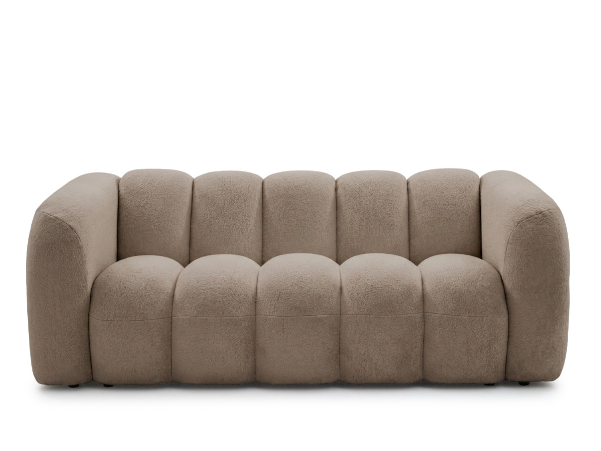 Bobochic Curvy Sofa 3-Sitzer Kunstfell Dunkelbraun