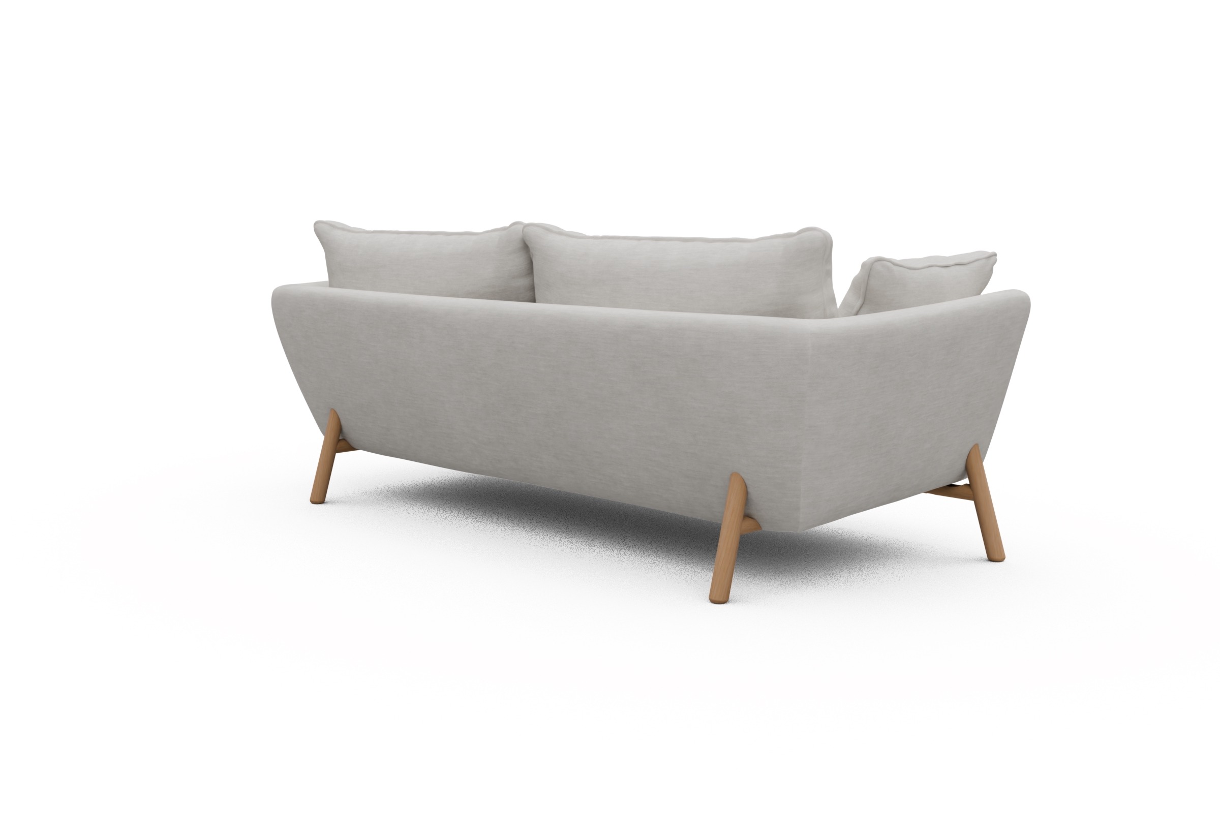 Sofa Emil PREMIUM 3-Sitzer Beinfarbe Eiche Natur Vivus-Dusty-Off-White