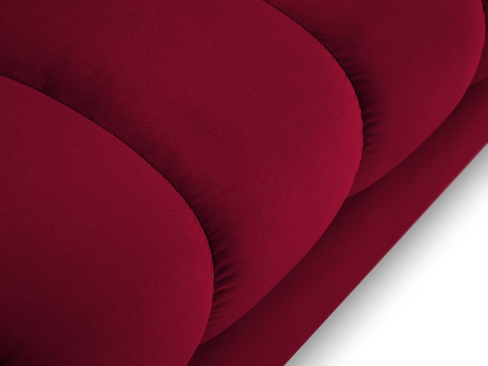 Cosmopolitan Design Chaiselongue Bali Samt Bluvel Rot Rechts Beine Gold