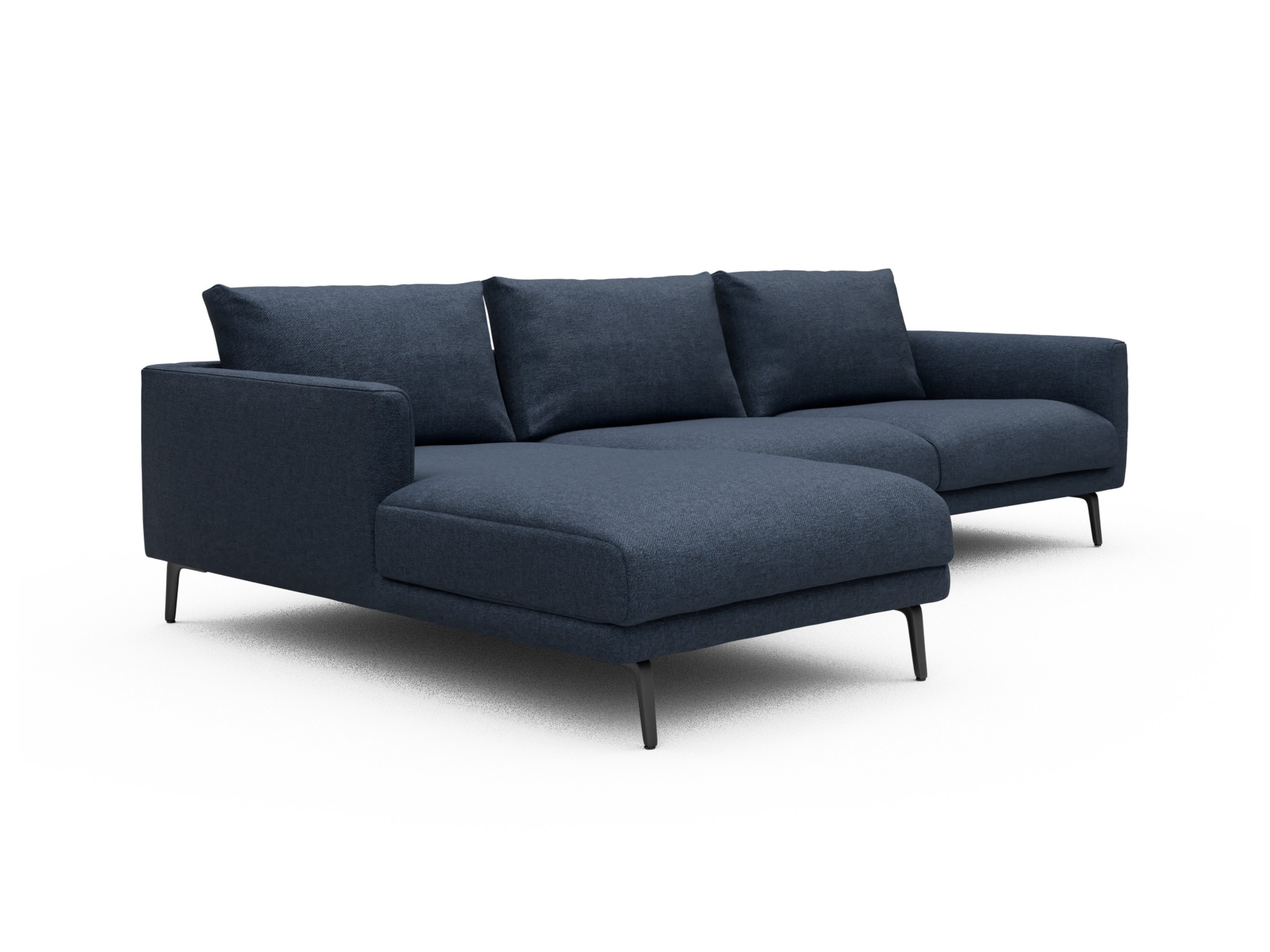 Skandi Home Ecksofa Karl Chaiselongue links mit 2,5-Sitzer Sama-Deep-Blue moebelfaktor