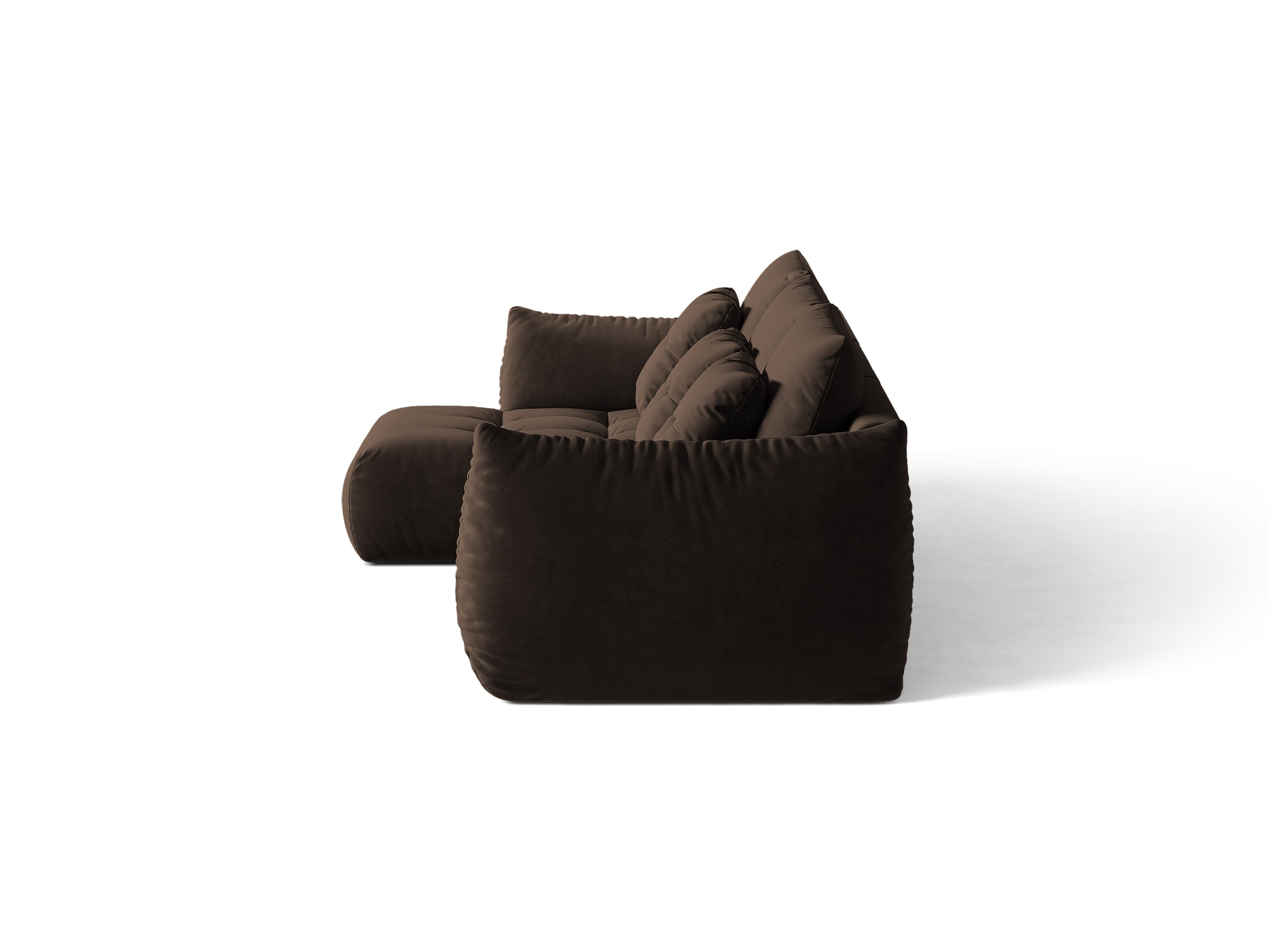 Micadoni Bloom Sofa Links Samt Bluvel Dunkelbraun
