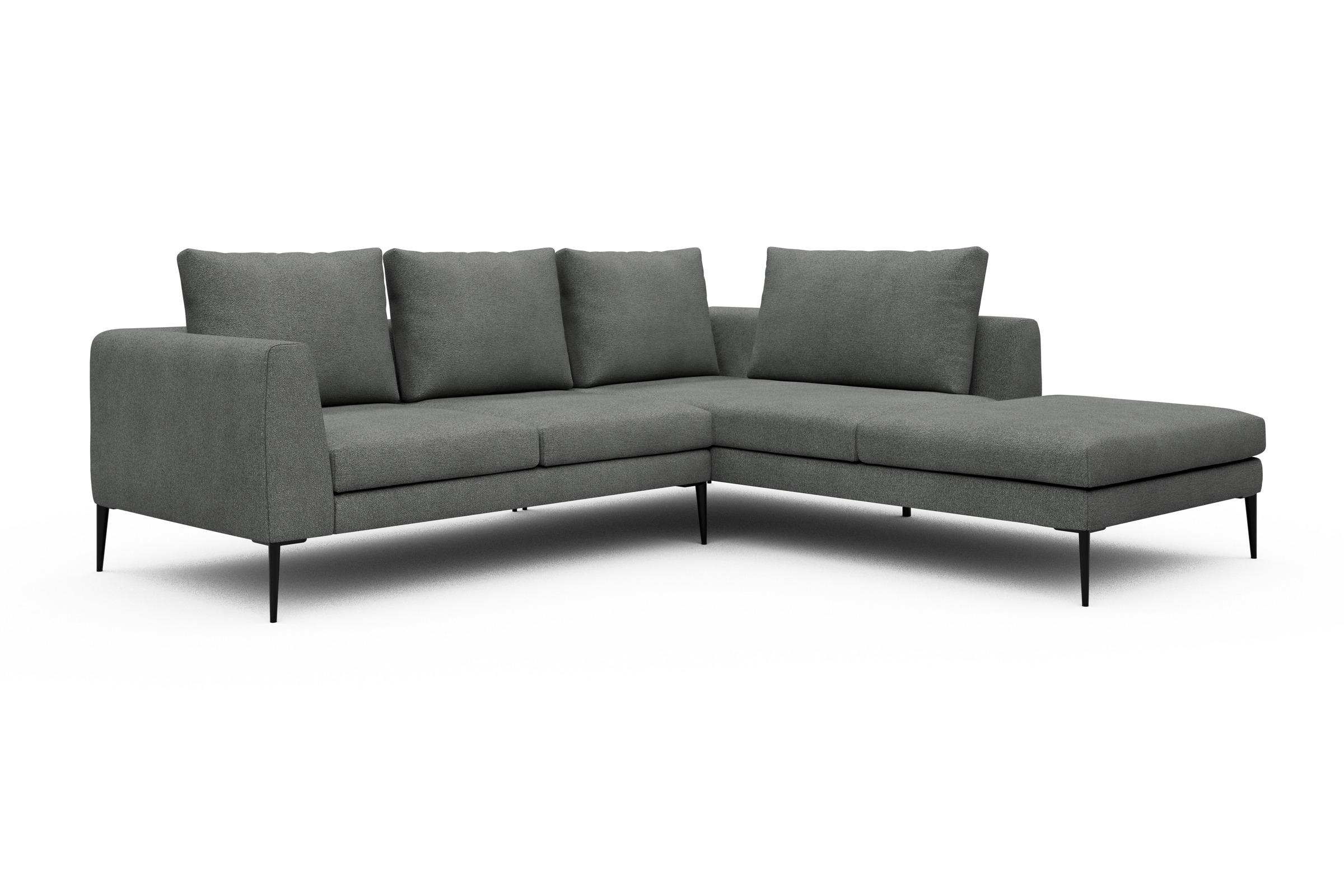 Ecksofa Paul Relax-Ecke rechts mit 2-Sitzer Boucle-Ash-Grey