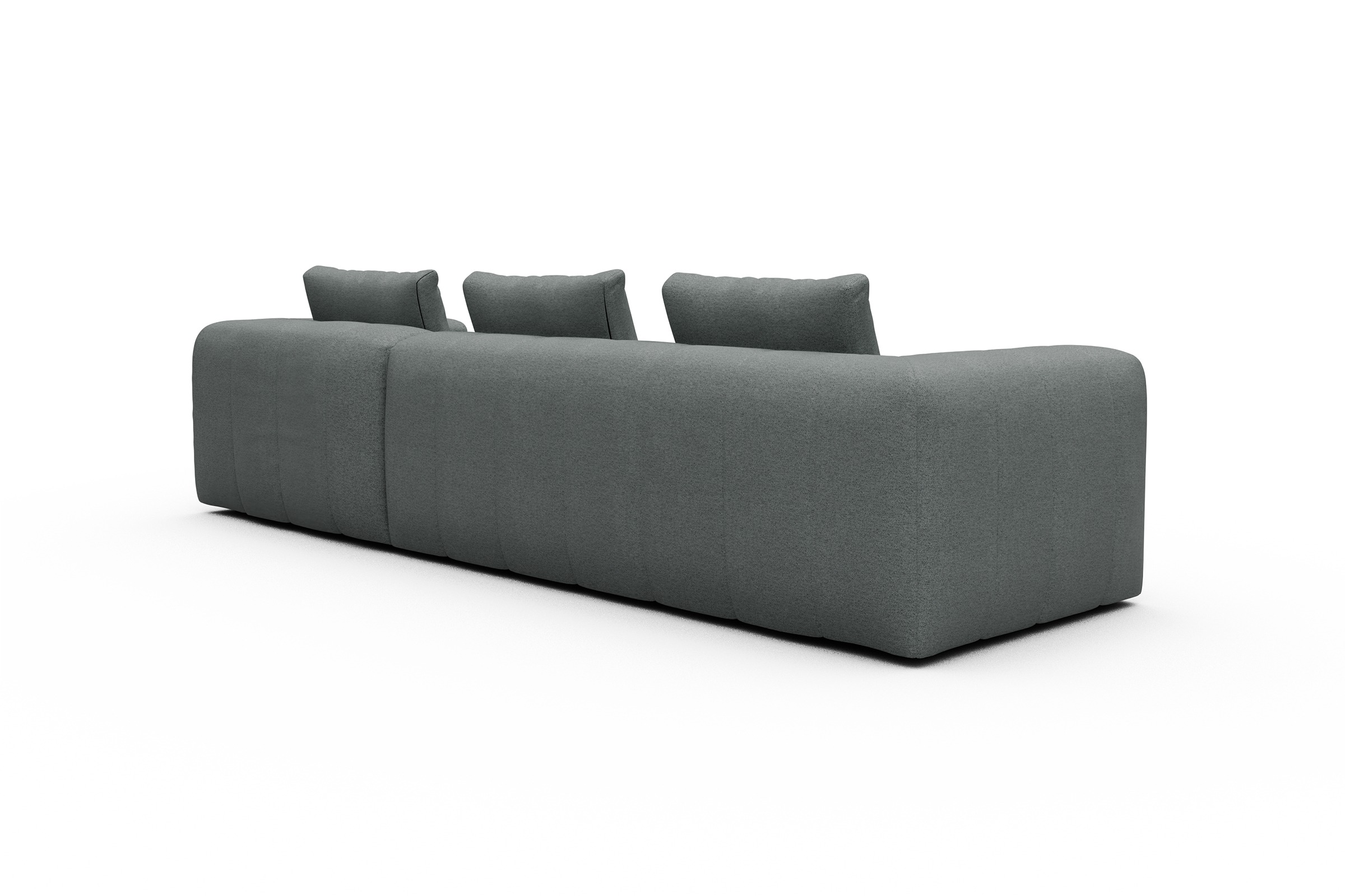 Ecksofa Hugo 2,5-Sitzer Armlehne links mit Chaiselongue Denari-Soft-Grey