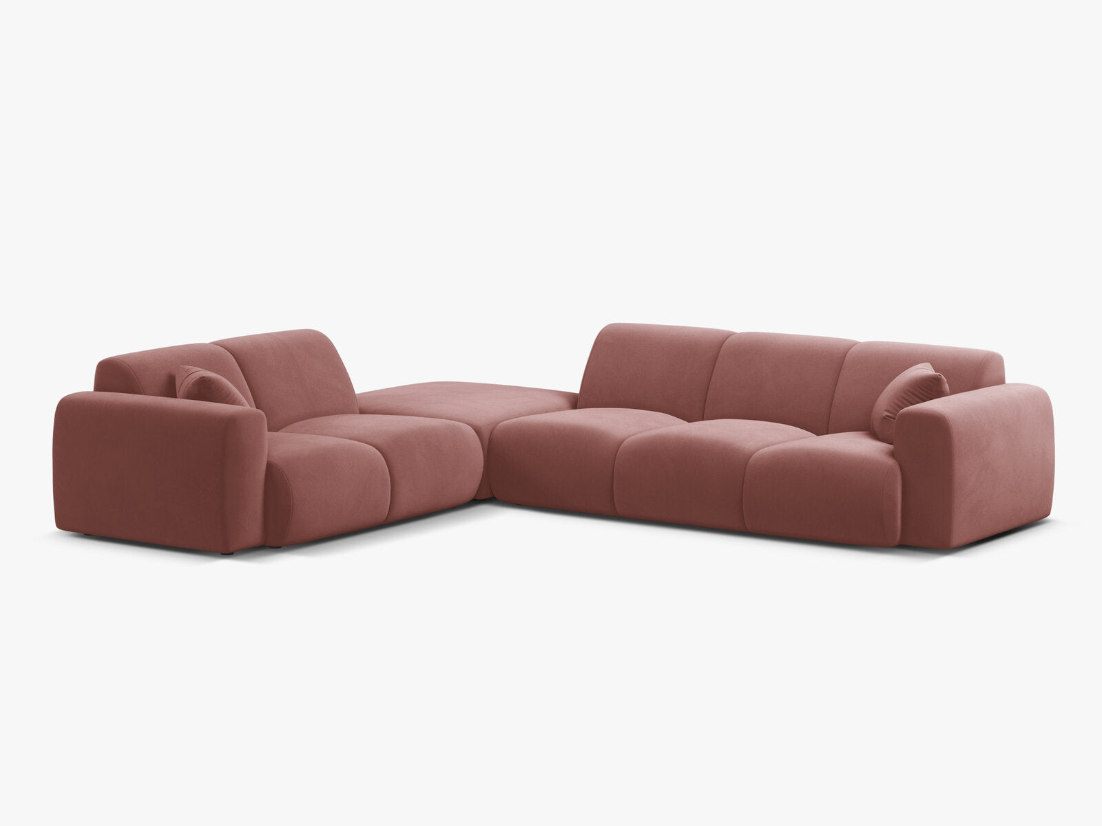Micadoni Ecksofa Molino 6-Sitzer Links Samt Casino Flamingo
