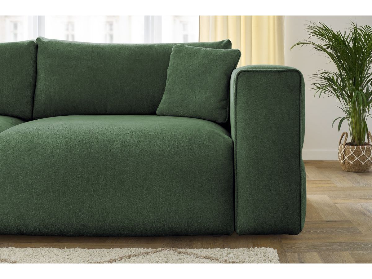 Bobochic Ezechiel Schlafsofa 3-Sitzer mit Bettkasten Stoff Grün