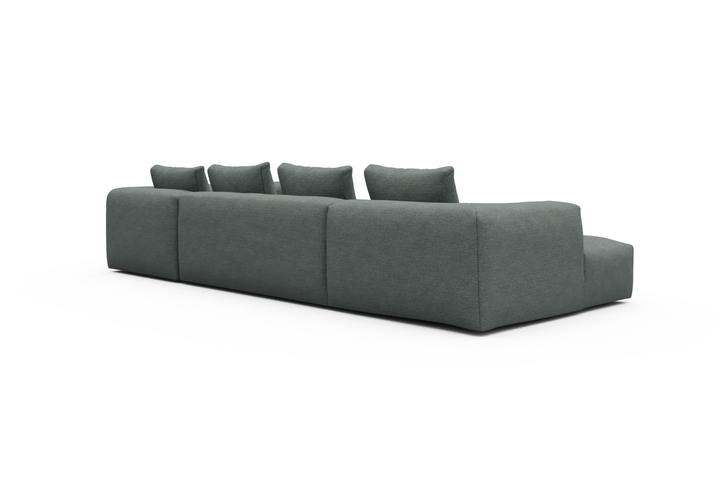 Wohnlandschaft Fred Chaiselongue links mit 2-Sitzer und lange Armlehne rechts Carreno-Ice-Blue