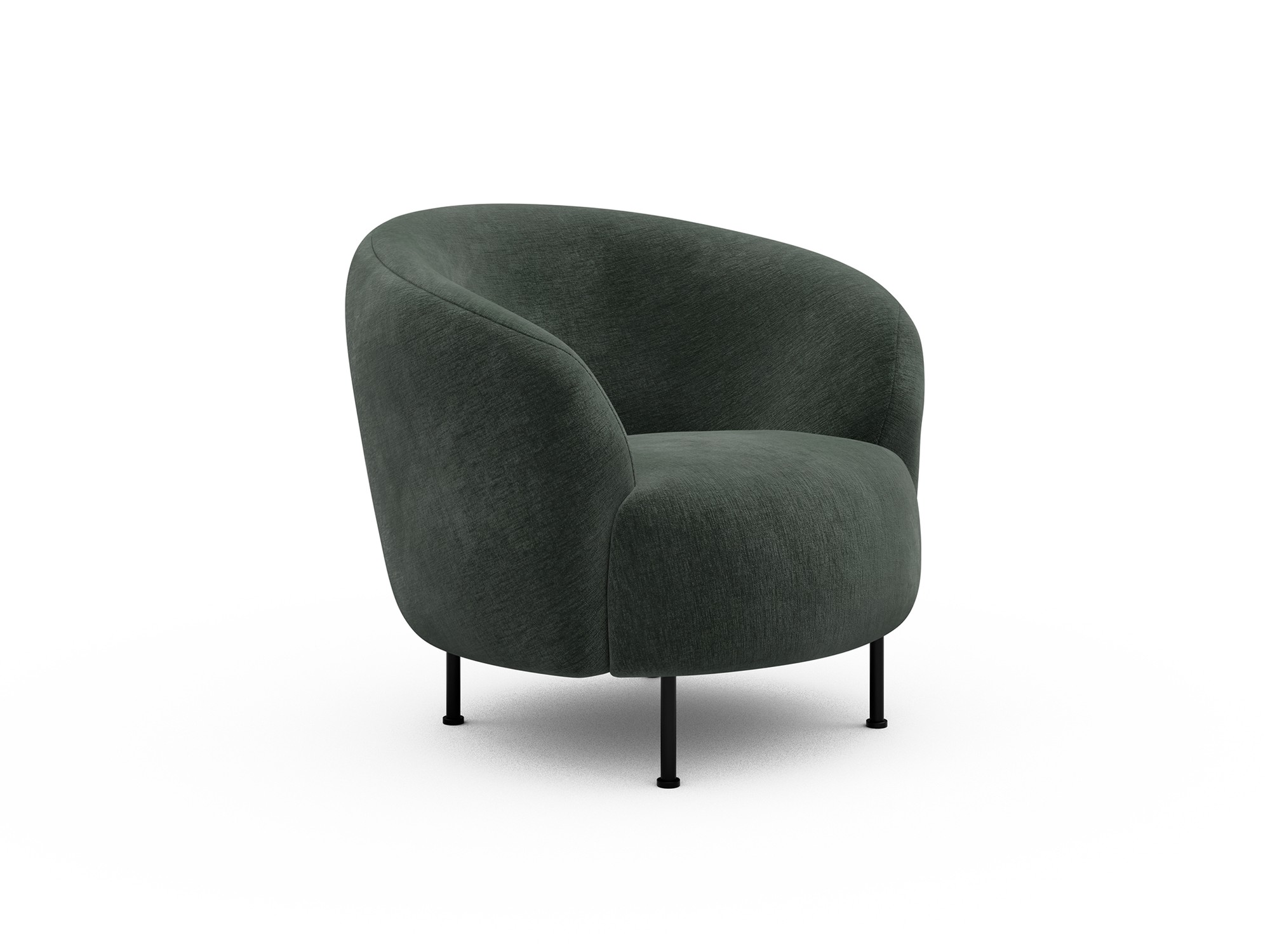 Sessel Ronda Metallbeine Schwarz Samt Smooth 814-Laurel-Green