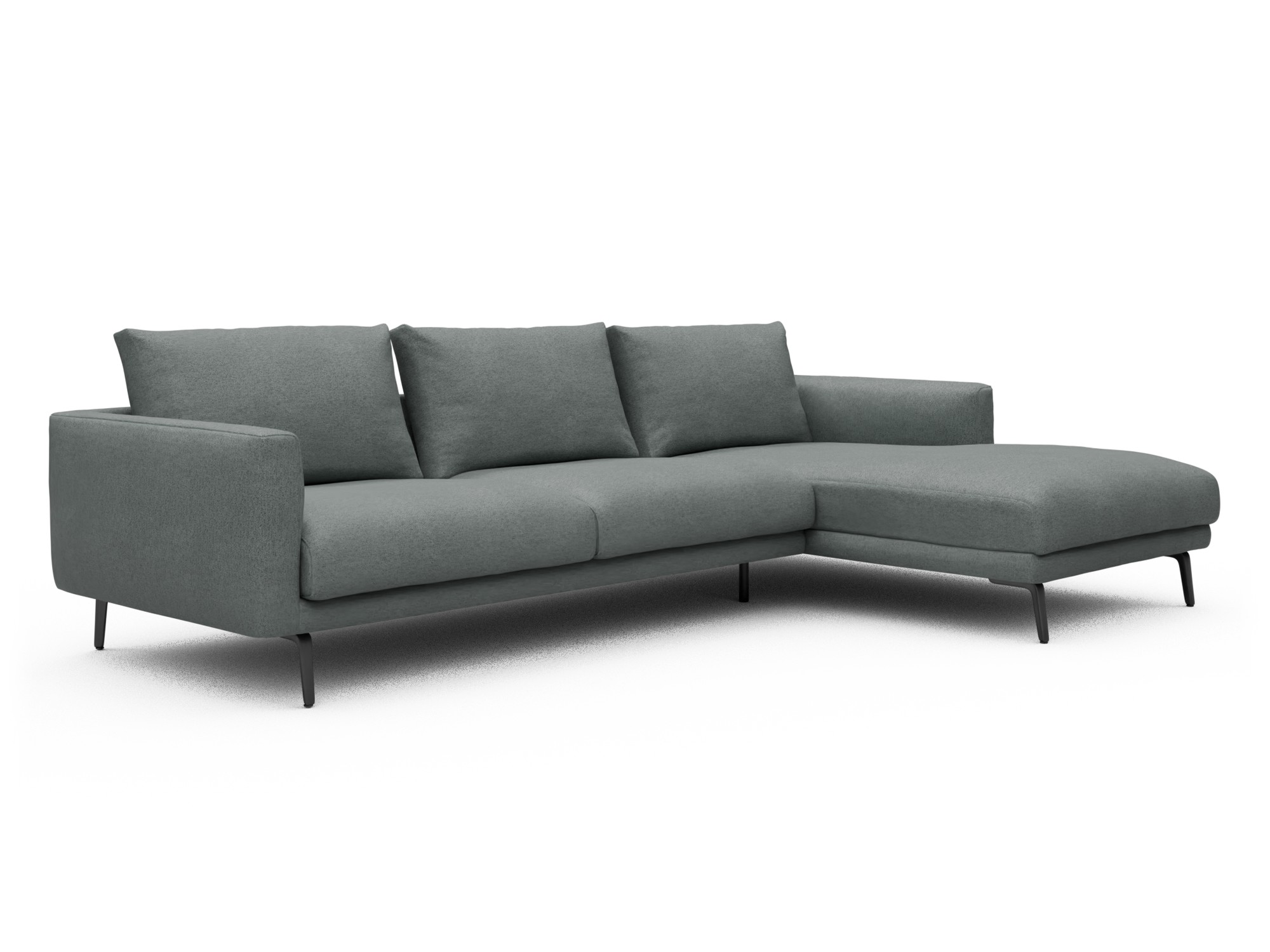 Skandi Home Ecksofa Karl Chaiselongue rechts mit 2,5-Sitzer Denari-Soft-Grey moebelfaktor