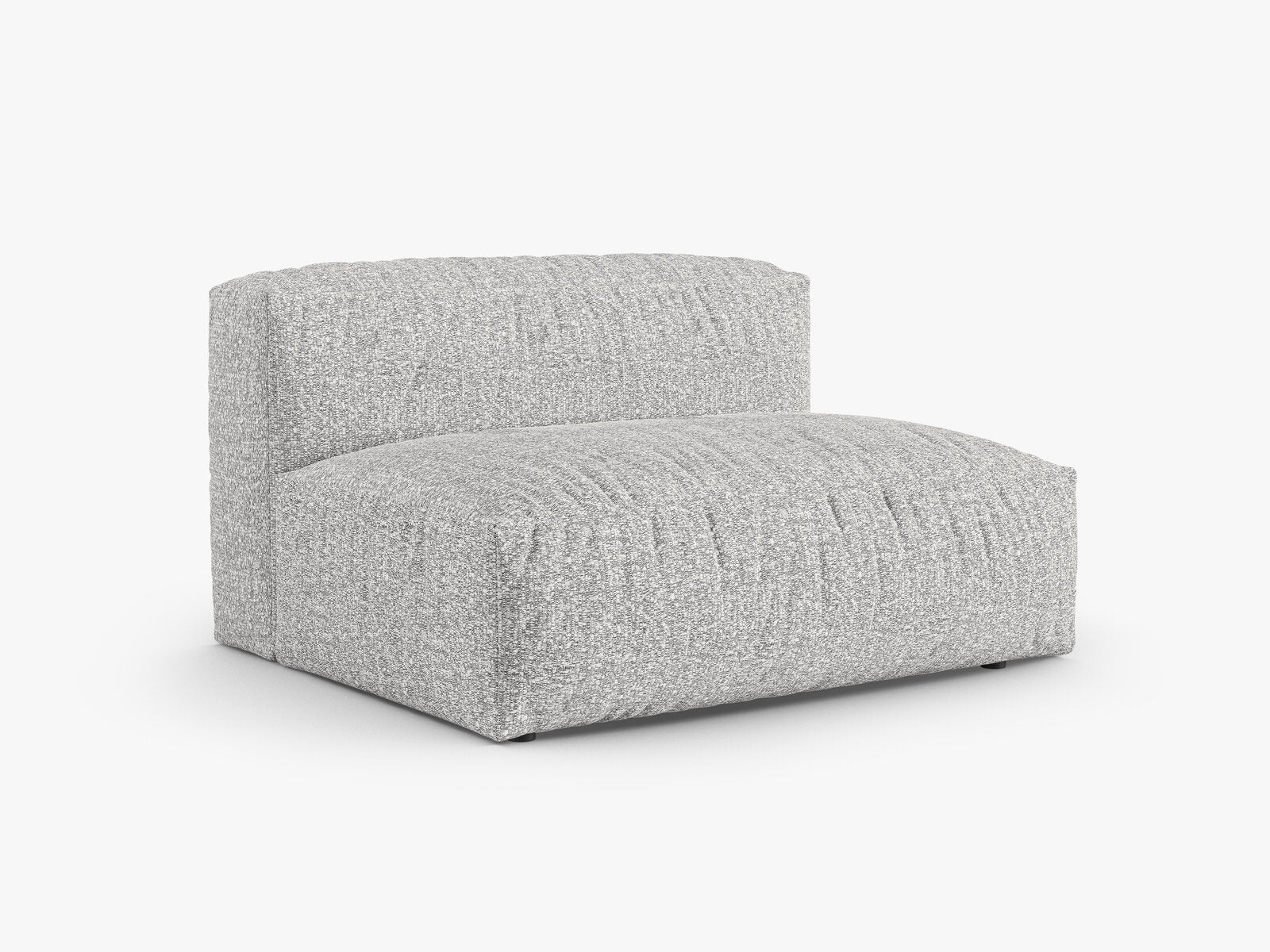 Micadoni Eckmodul mit Armlehne Martina 1-Sitzer Groß 90cm Sitztiefe Rechts Boucle Monet Silber