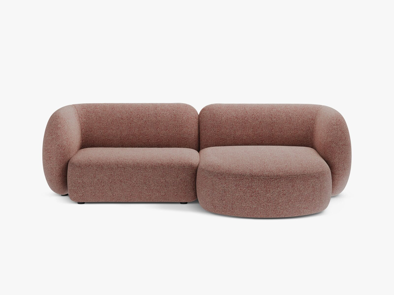 Micadoni Ecksofa Kate 2-Sitzer Rechts Strukturierter Stoff Puente Rosa Melange
