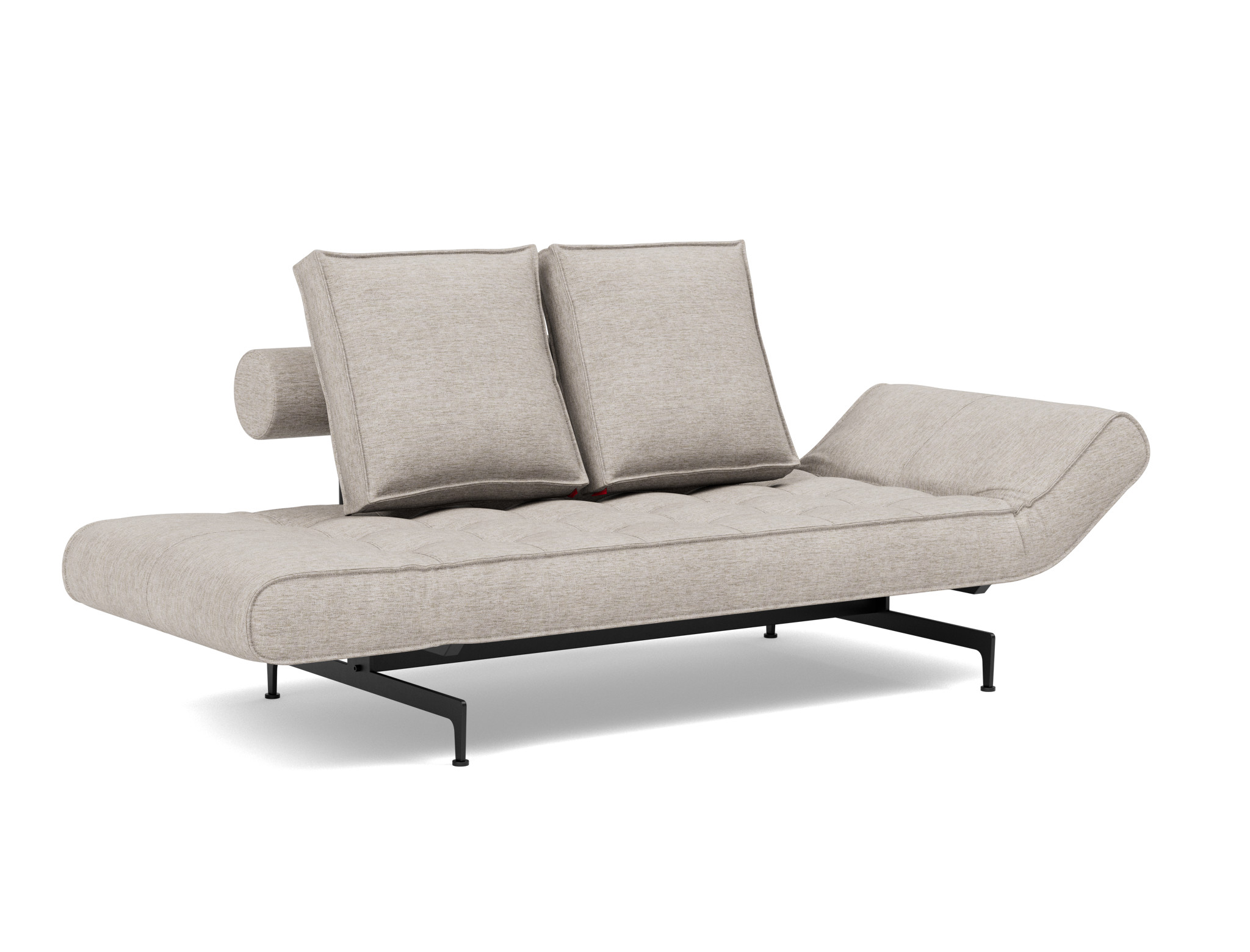 Tagesbett Ghia Chenille Yuveno 471-Sand Beine Laser schwarz