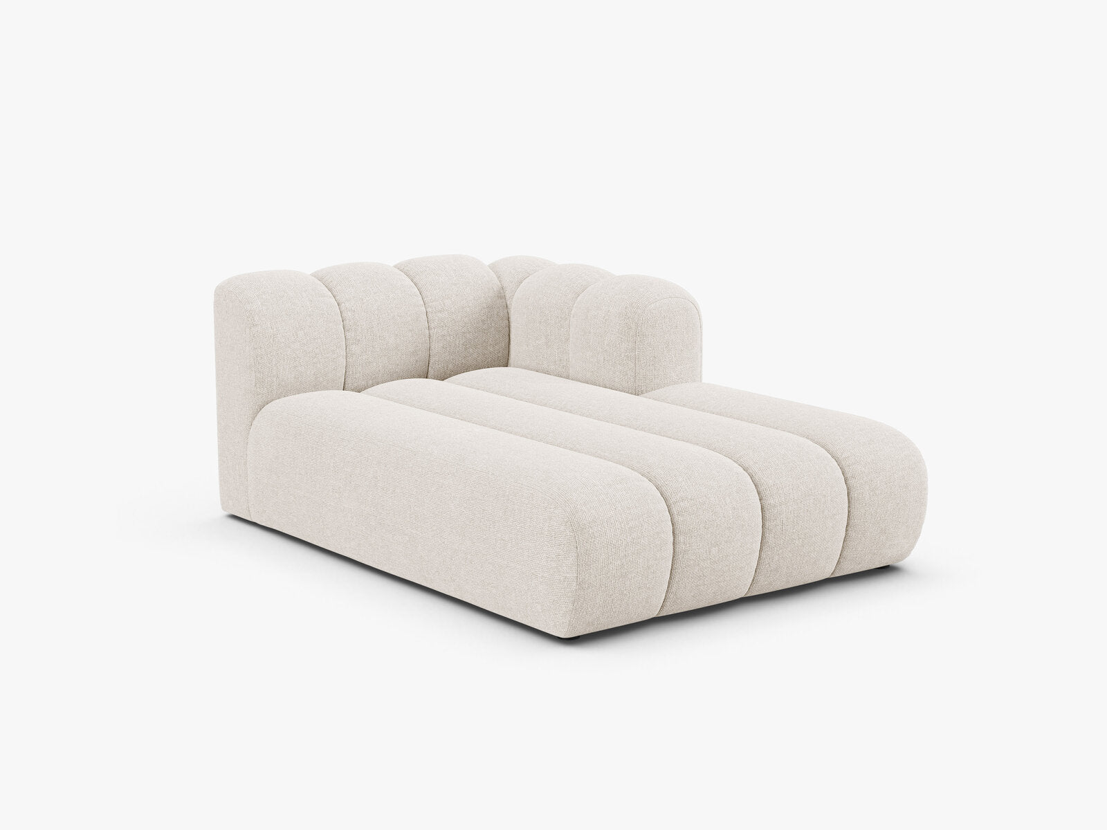 Micadoni Recamiere Lupine 2-Sitzer Rechts Chenille Eden Helles Beige