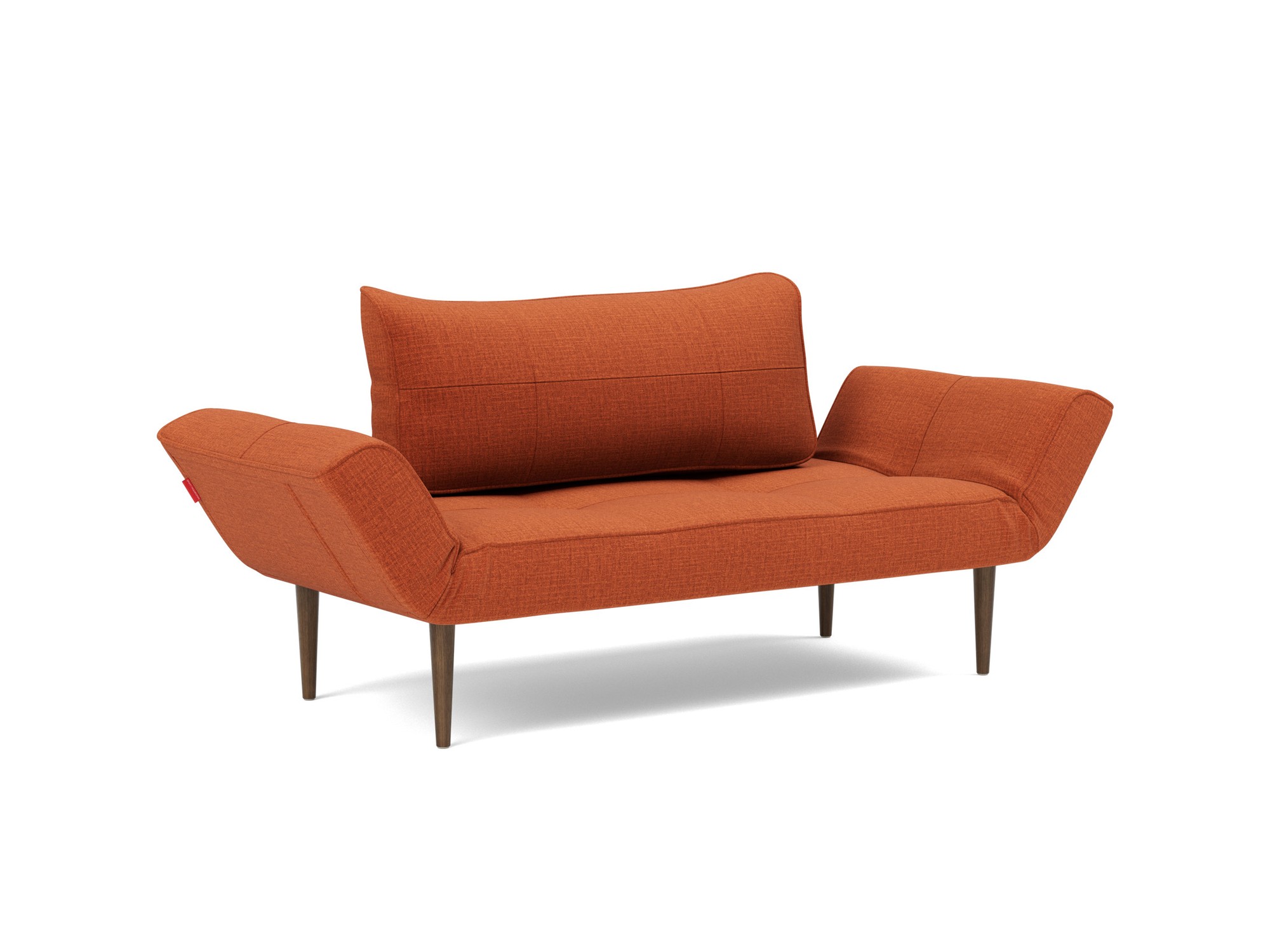 Tagesbett Zeal Chenille Esina 412-Rust-Orange Beine Styletto Eiche dunkel