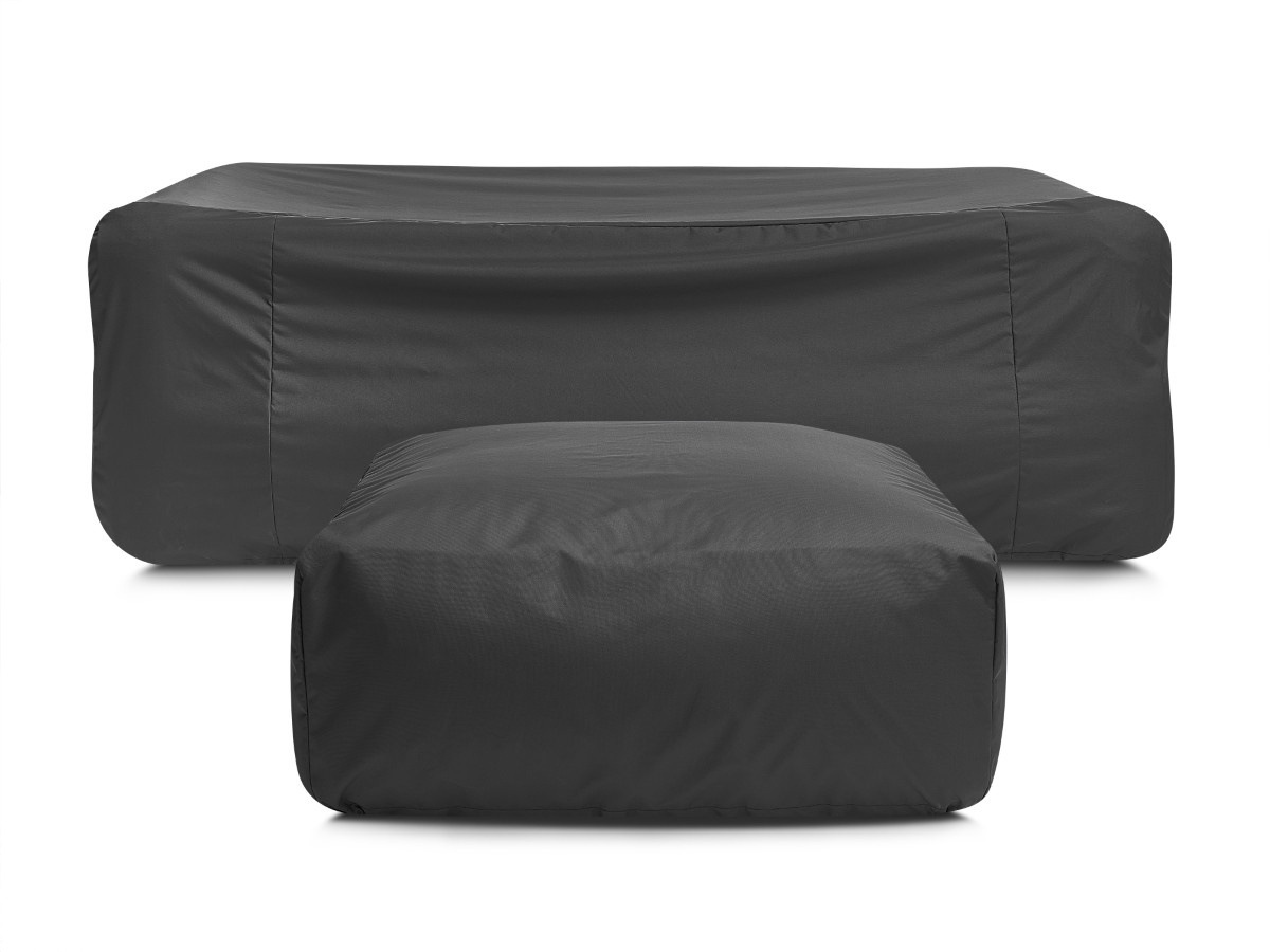 Bobochic Nour Gartensofa 4-Sitzer mit Pouf Stoff Beige