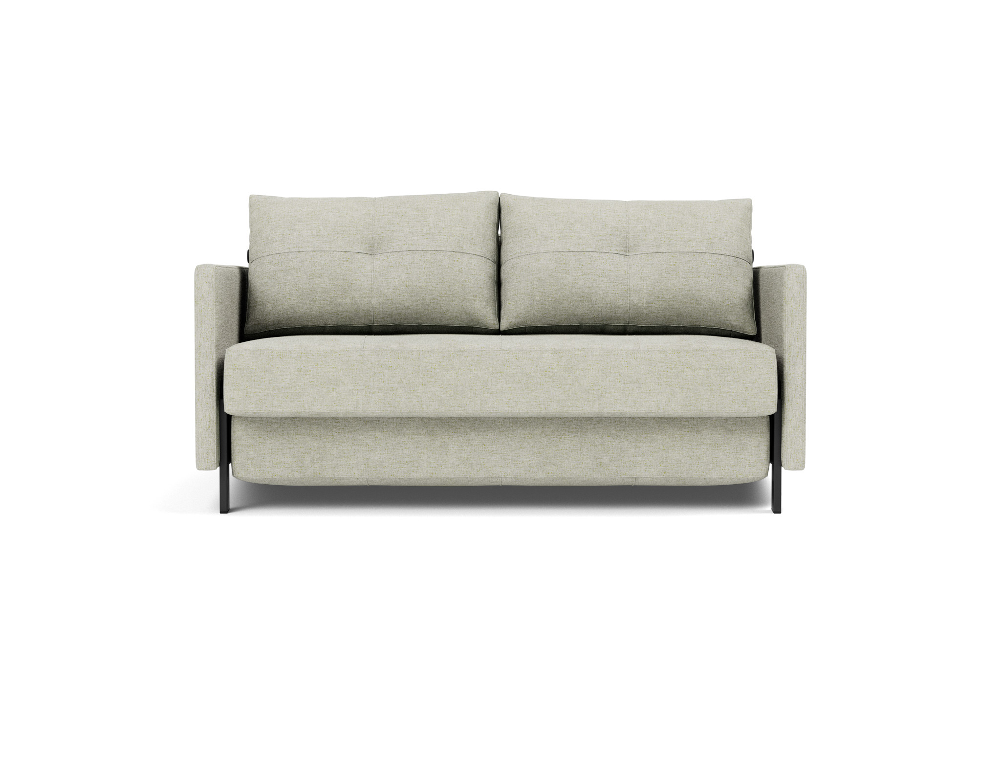 Schlafsofa Cubed mit Armlehnen 140 Flachgewebe Avella 280-Sand