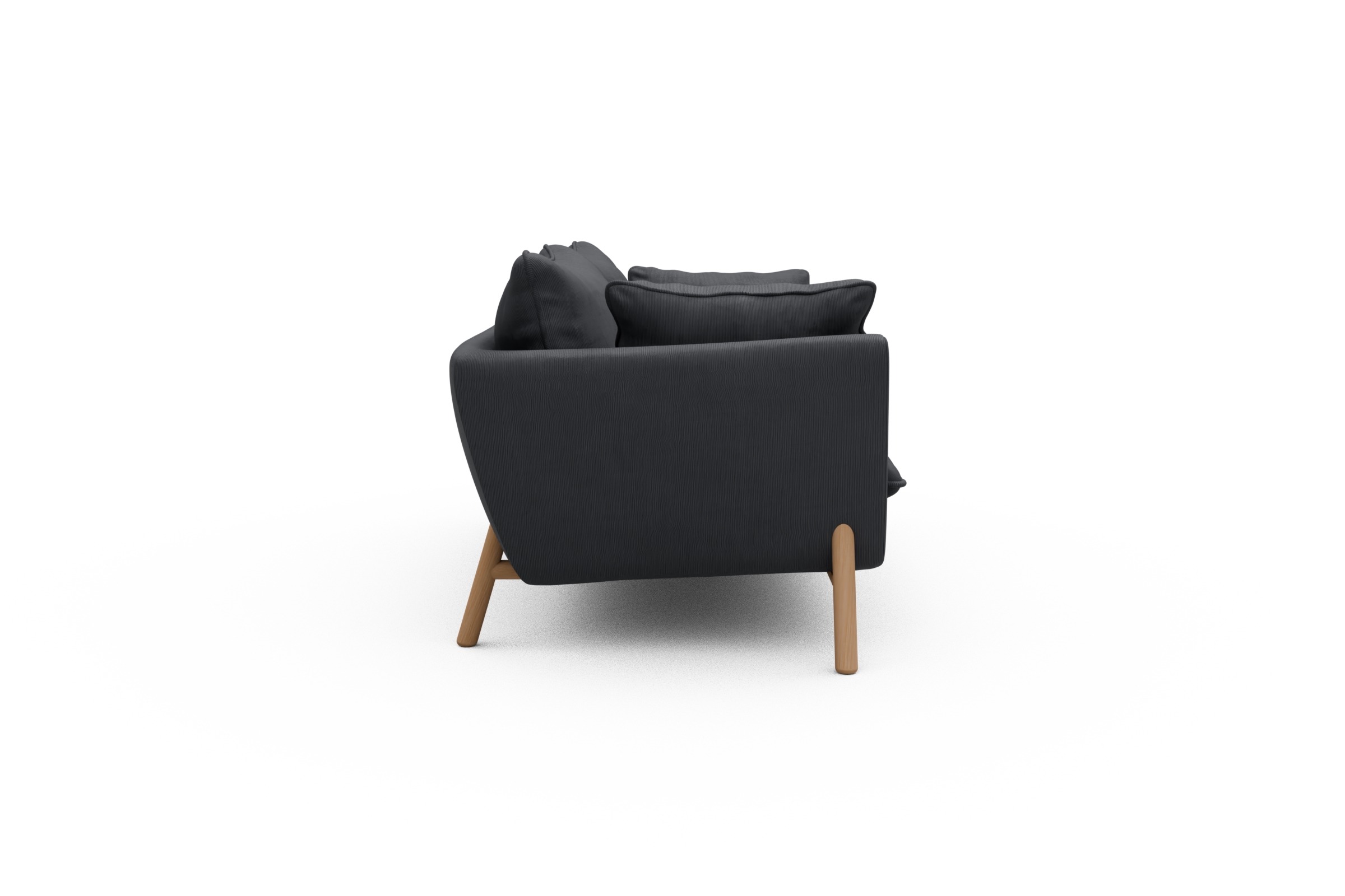Sofa Emil PREMIUM 2-Sitzer Beinfarbe Eiche Natur Cordufine-Slate-Grey