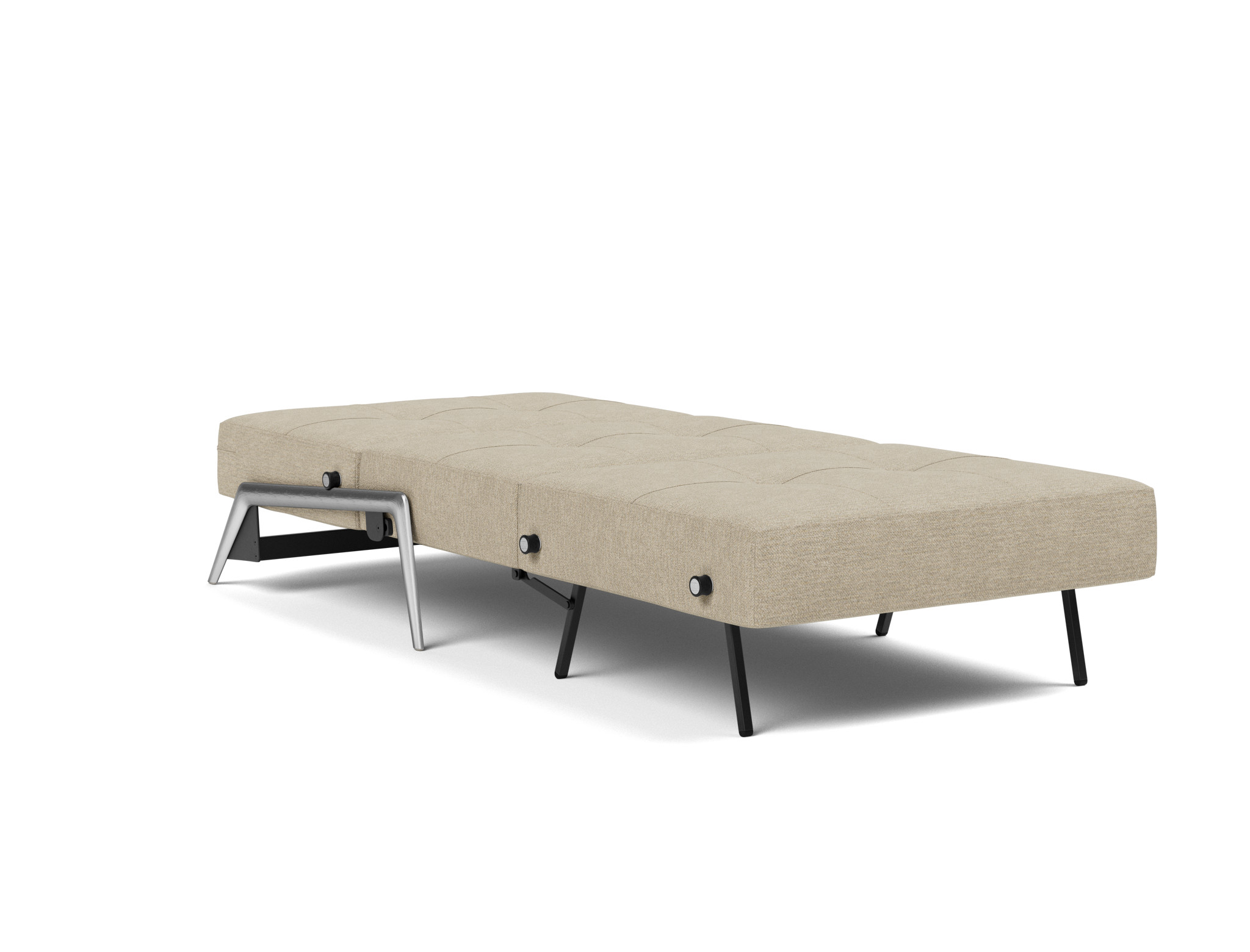 Schlafsessel Cubed 90 Strukturierter Stoff Taura 356-Sand Beine Aluminium