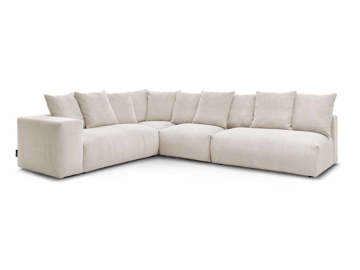 Bobochic Voltaire Ecksofa 322 × 268 cm Cordsamt Beige Ecke links