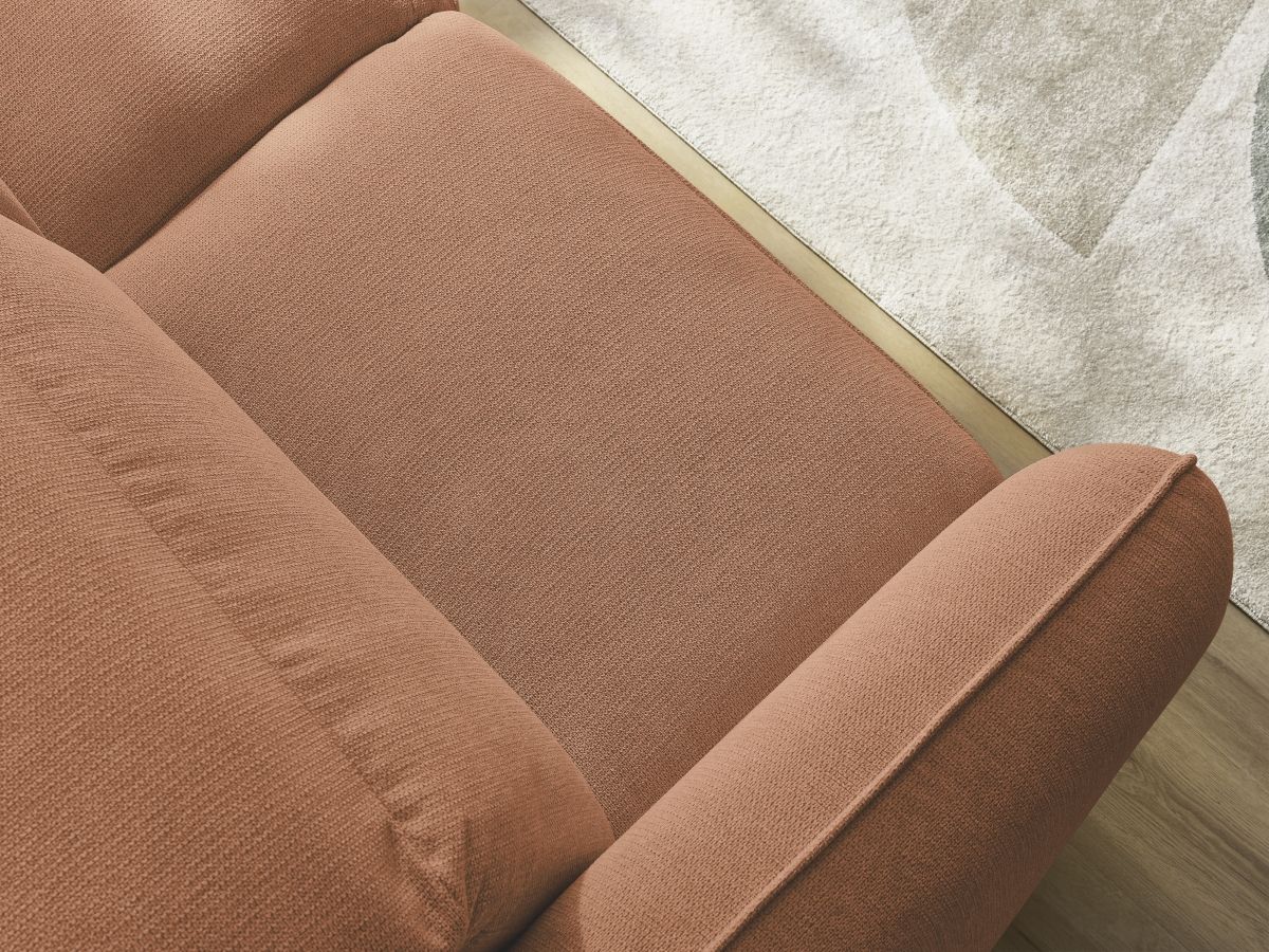 Bobochic Achille Schlafsofa 3-Sitzer Melange-Stoff Orange, Liegefläche 160 × 200 cm