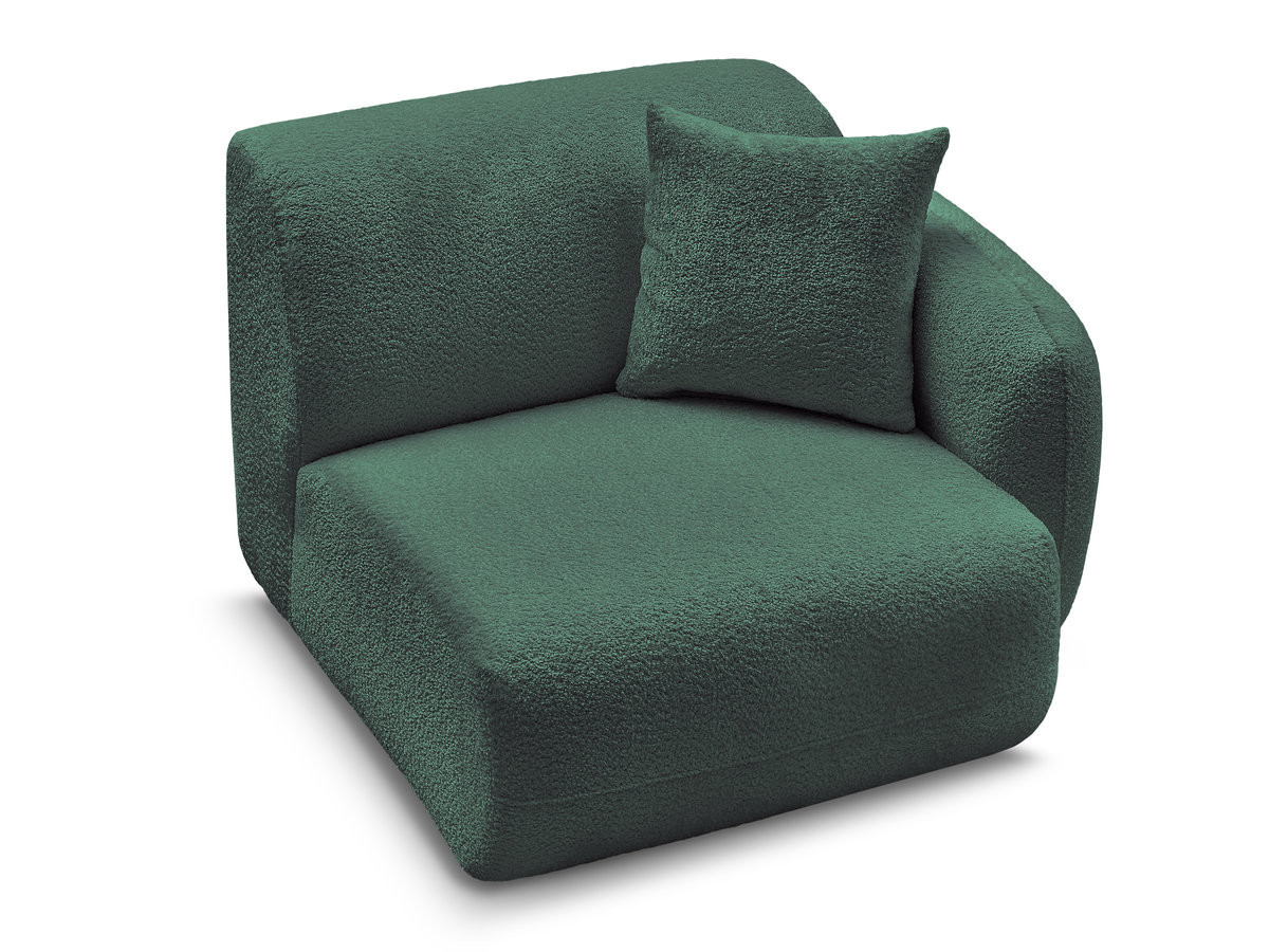 Bobochic Anda Sofamodul 1-Sitzer 104 × 103 cm Chenille Dunkelgrün Ecke rechts
