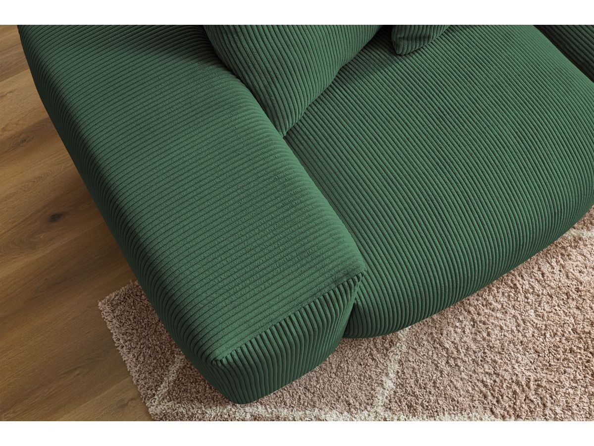 Bobochic Voltaire Sofa 3-Sitzer 248 × 100 cm Cordsamt Grün