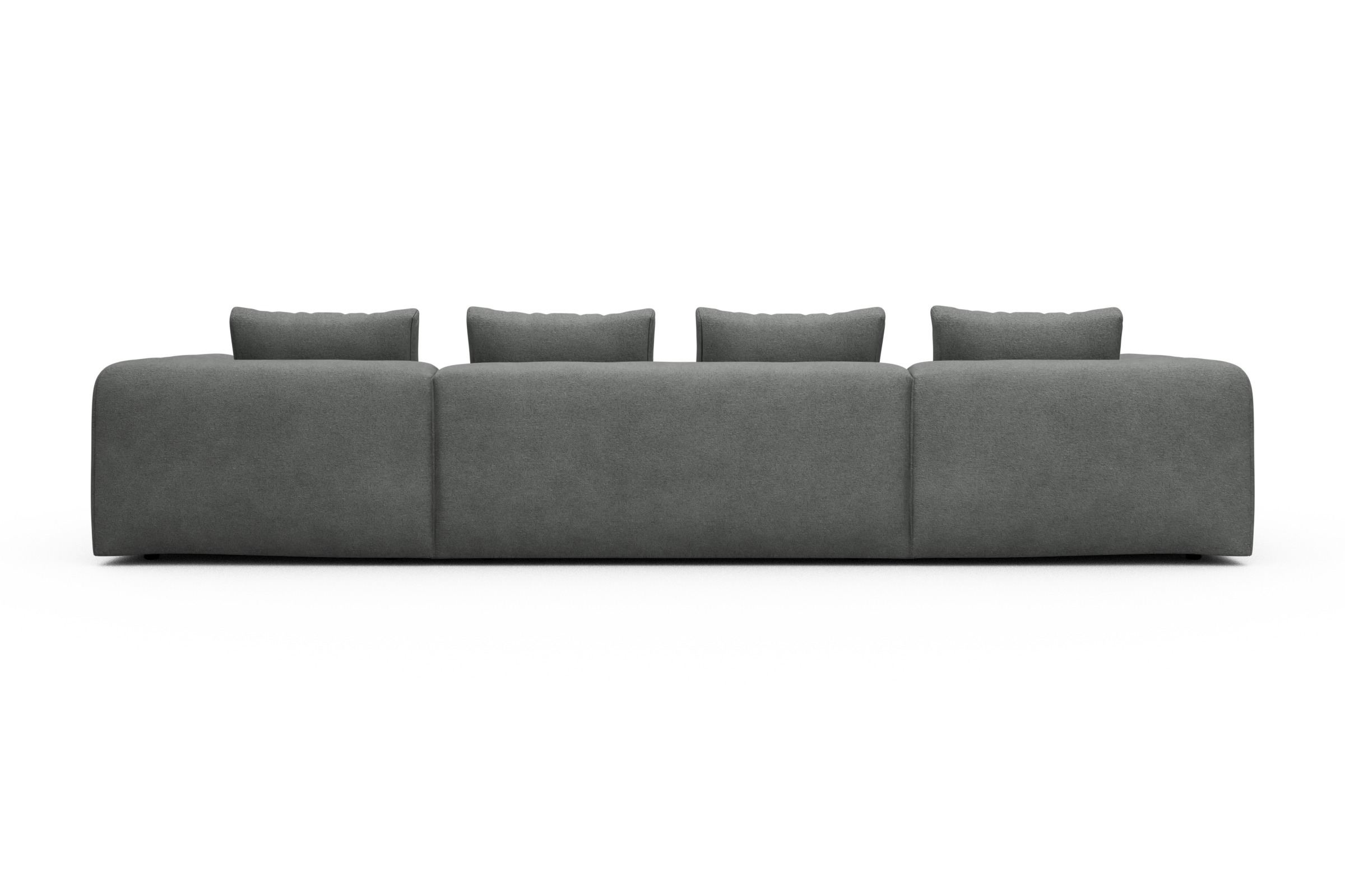 Wohnlandschaft Fred mit 2-Sitzer und Chaiselongue beidseitig Boucle-Ash-Grey