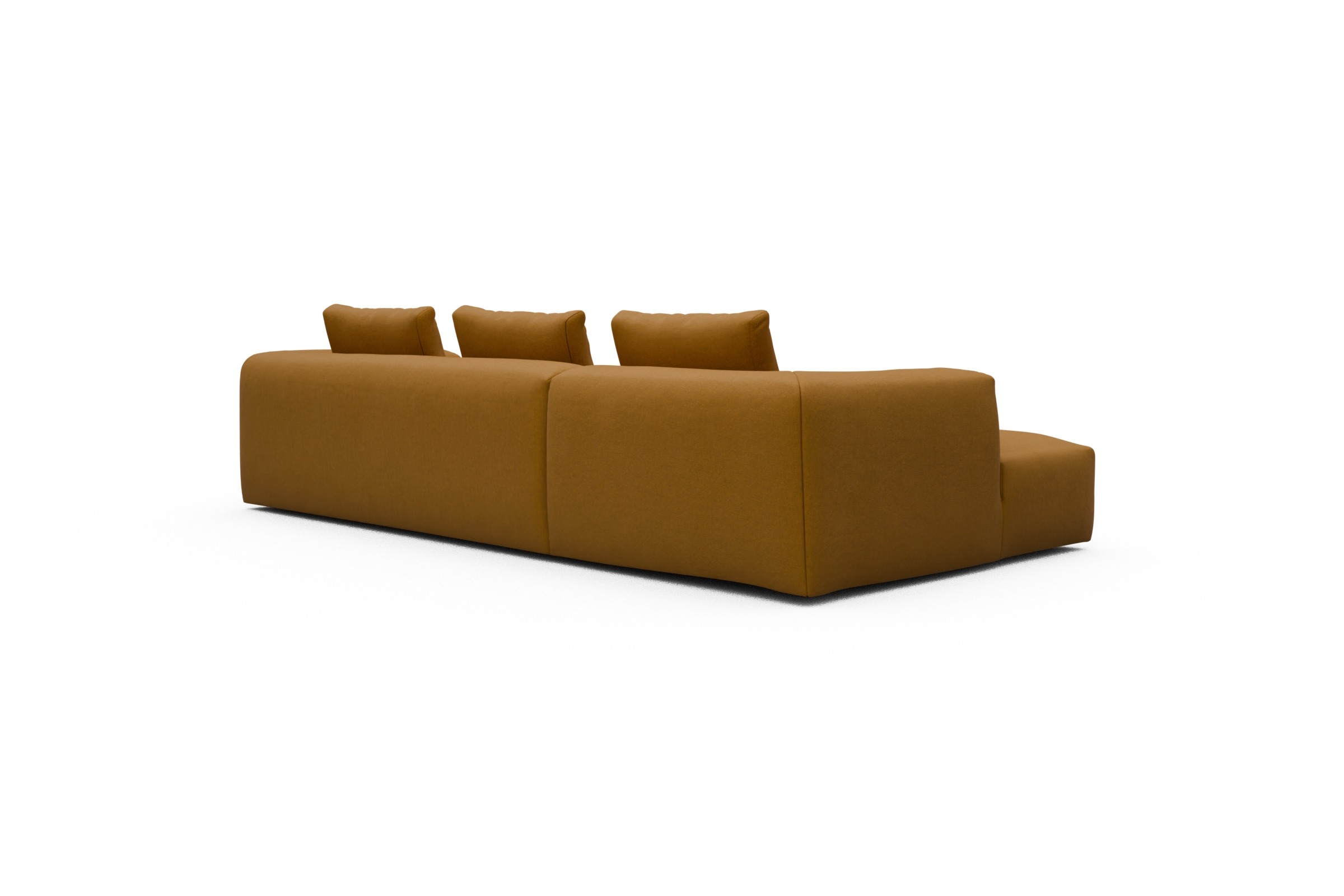 Ecksofa Fred Chaiselongue links mit 2,5-Sitzer Satya-Ocre