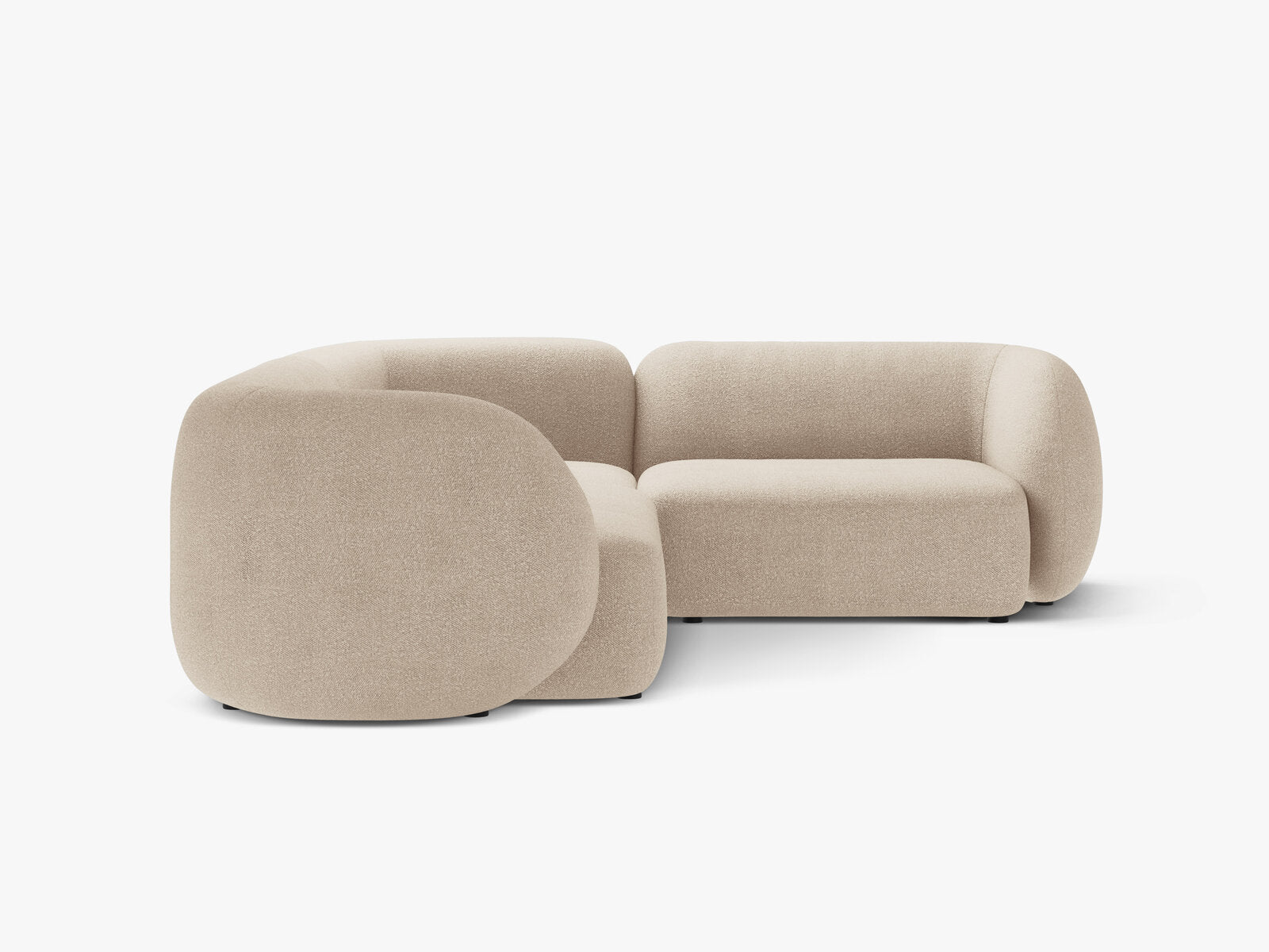 Micadoni Ecksofa Kate 4-Sitzer Rechts Boucle Beige